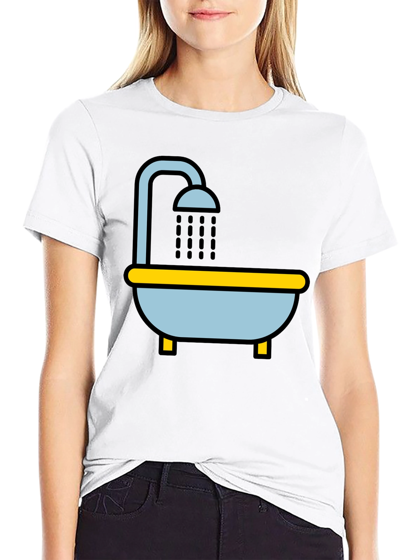 Bathtub Shower Black T-Shirt