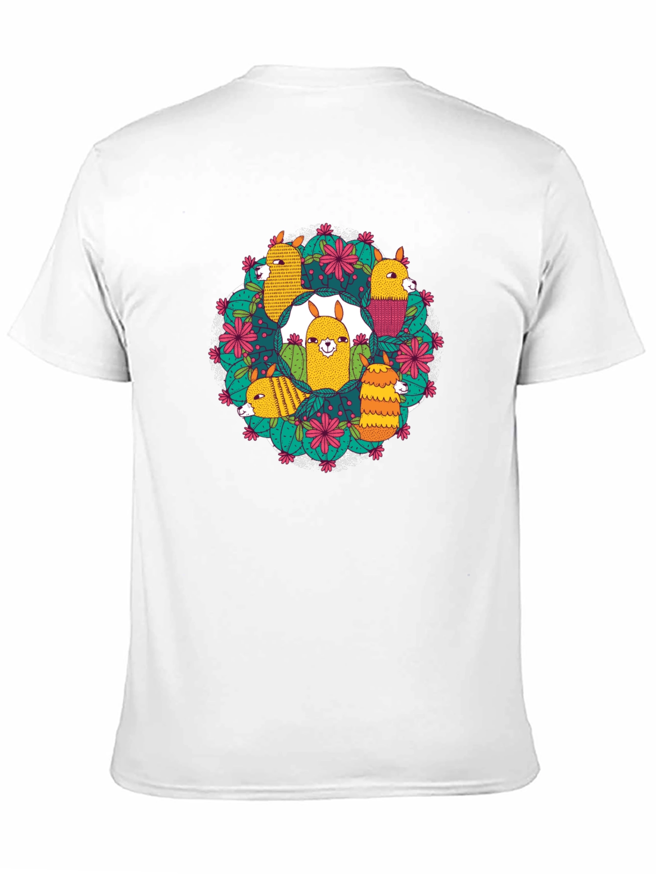 Llama Cactus Wreath Graphic Tee