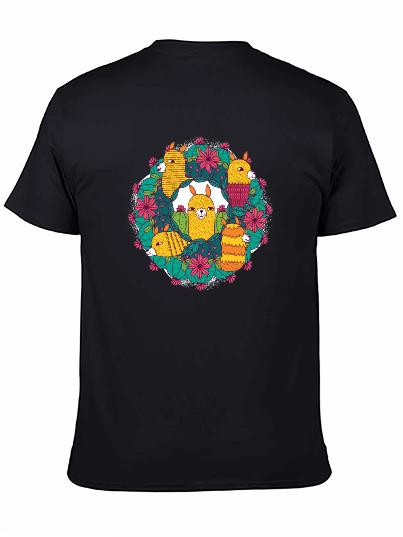 Llama Cactus Wreath Graphic Tee