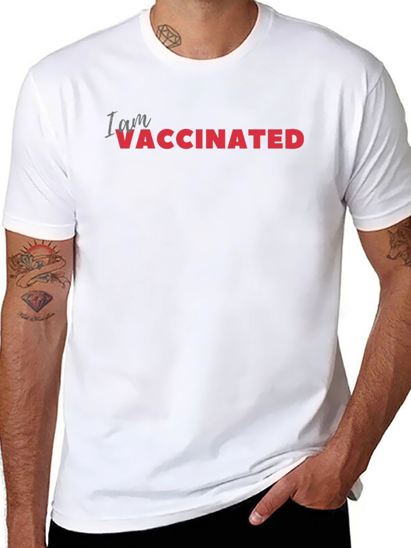 I am Vaccinated T-Shirt - Black Crew Neck Tee