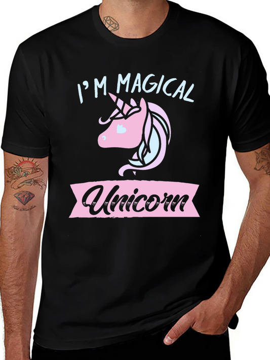 Magical Unicorn T-Shirt - Mens Black Tee