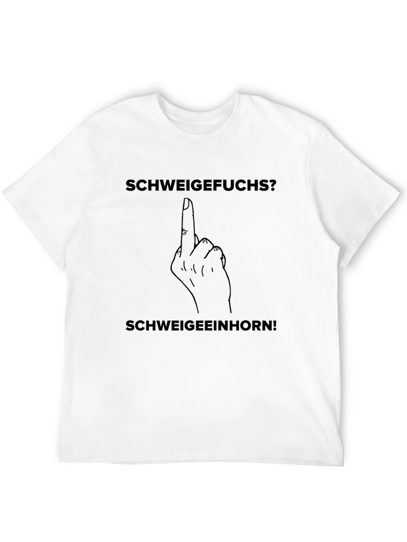 Schweigefuchs? Middle Finger T-Shirt - Black