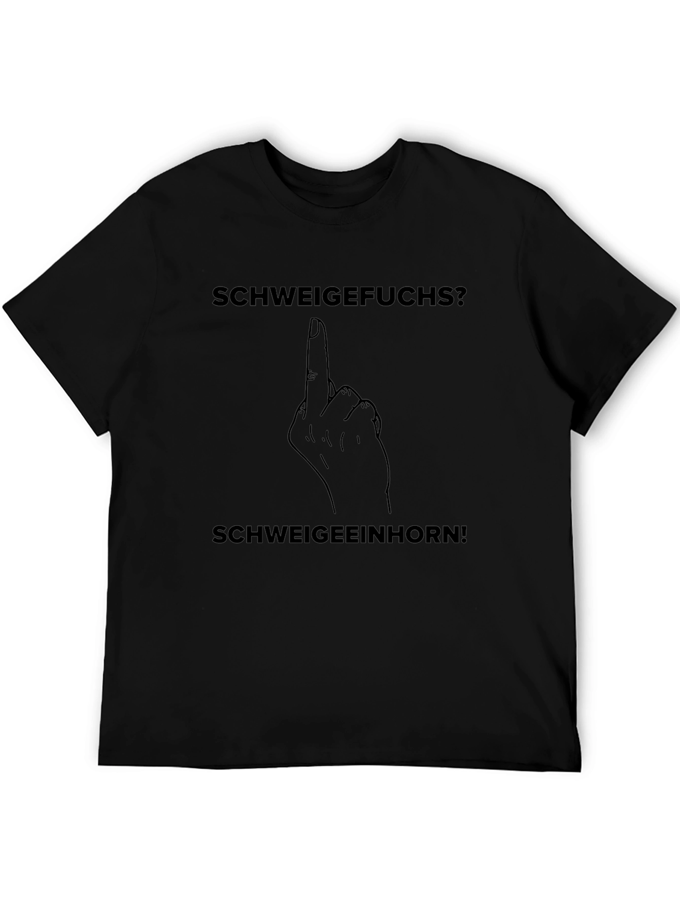 Schweigefuchs? Middle Finger T-Shirt - Black