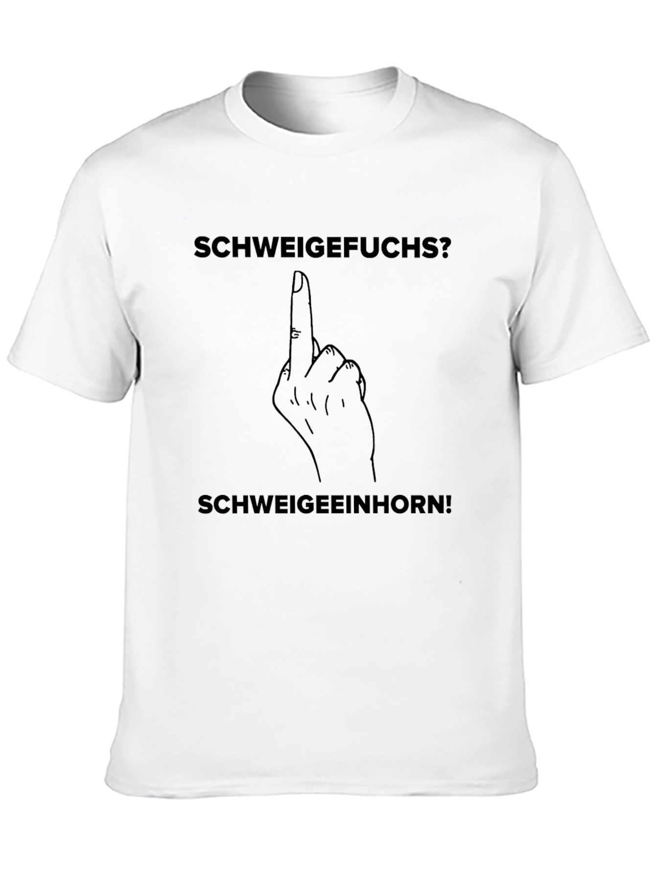 Schweigefuchs? Middle Finger T-Shirt - Black