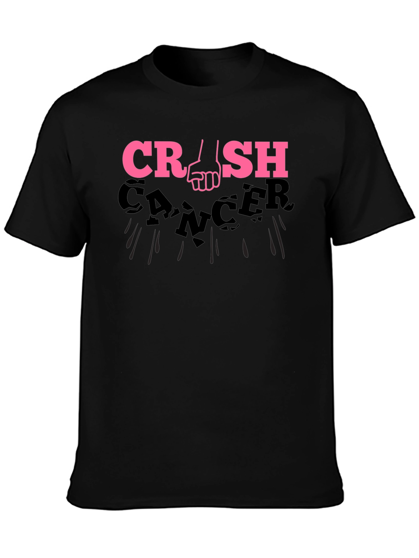 Crash Cancer T-Shirt: Powerful Pink Fist Design