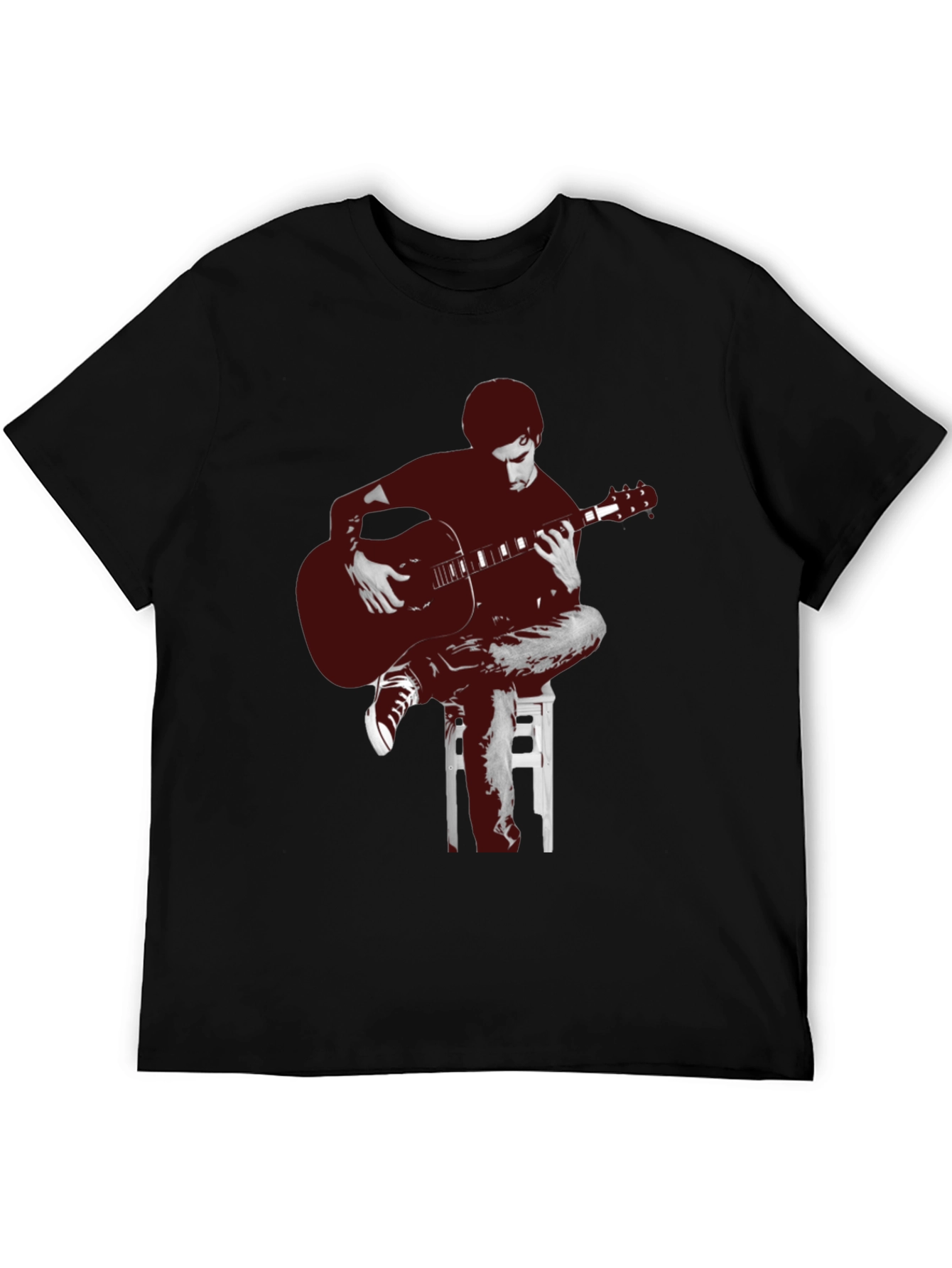 Guitar Player Graphic Tee - Unisex Black T-Shirt