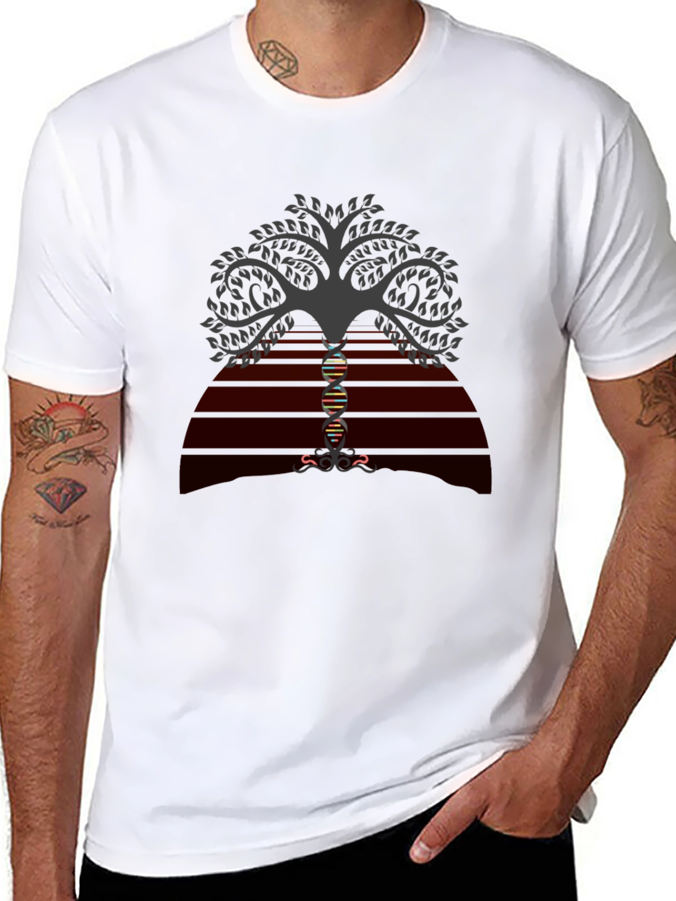 Tree of Life DNA Graphic Tee - Black
