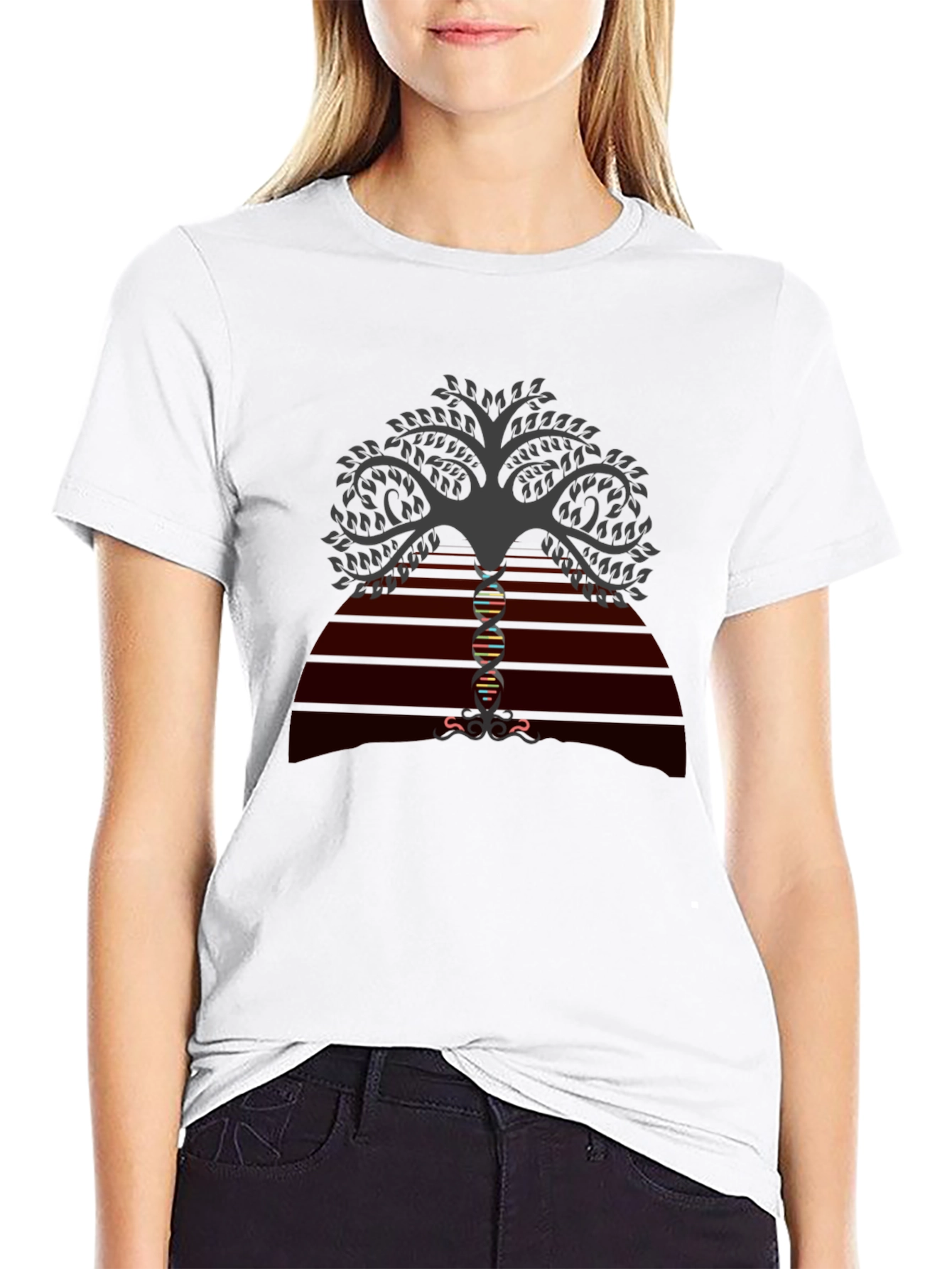 Tree of Life DNA Graphic Tee - Black