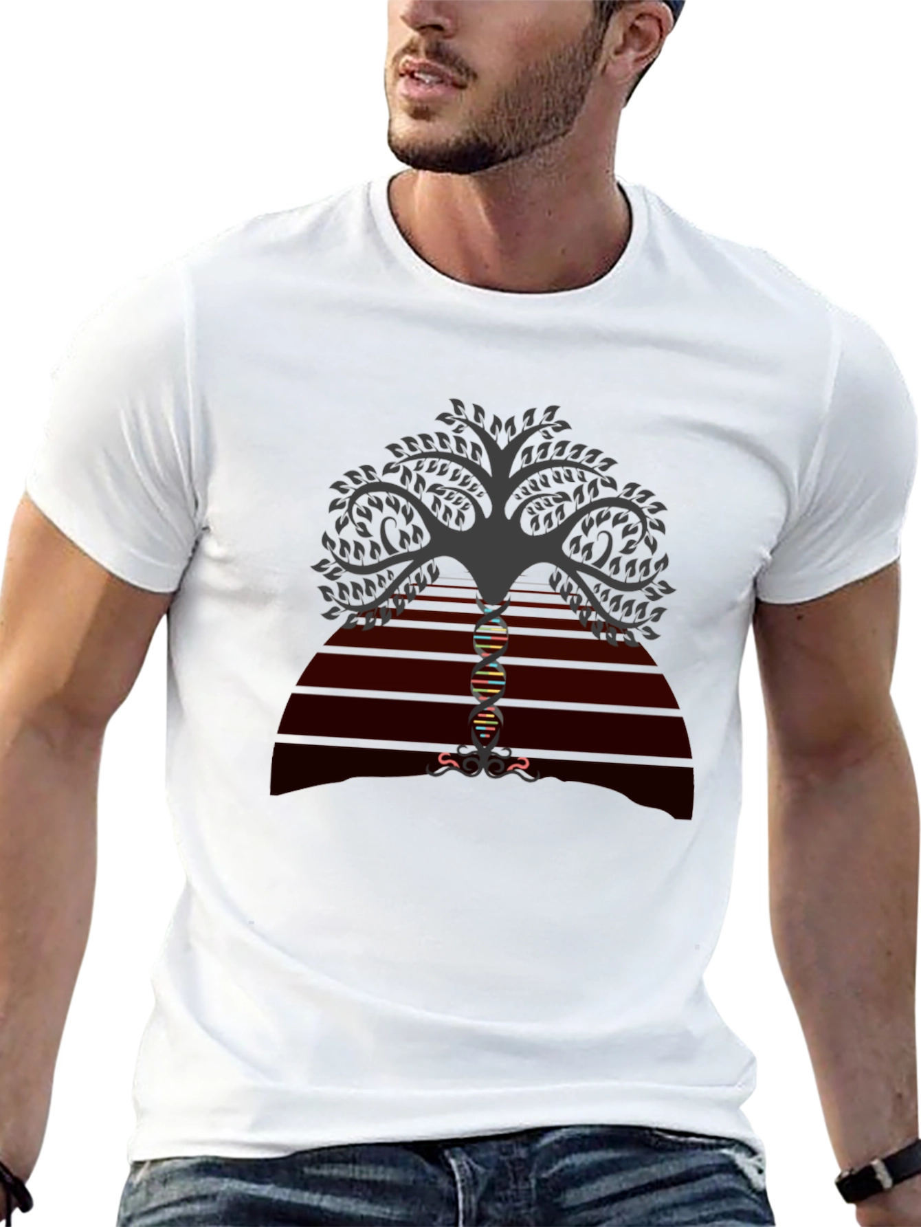 Tree of Life DNA Graphic Tee - Black