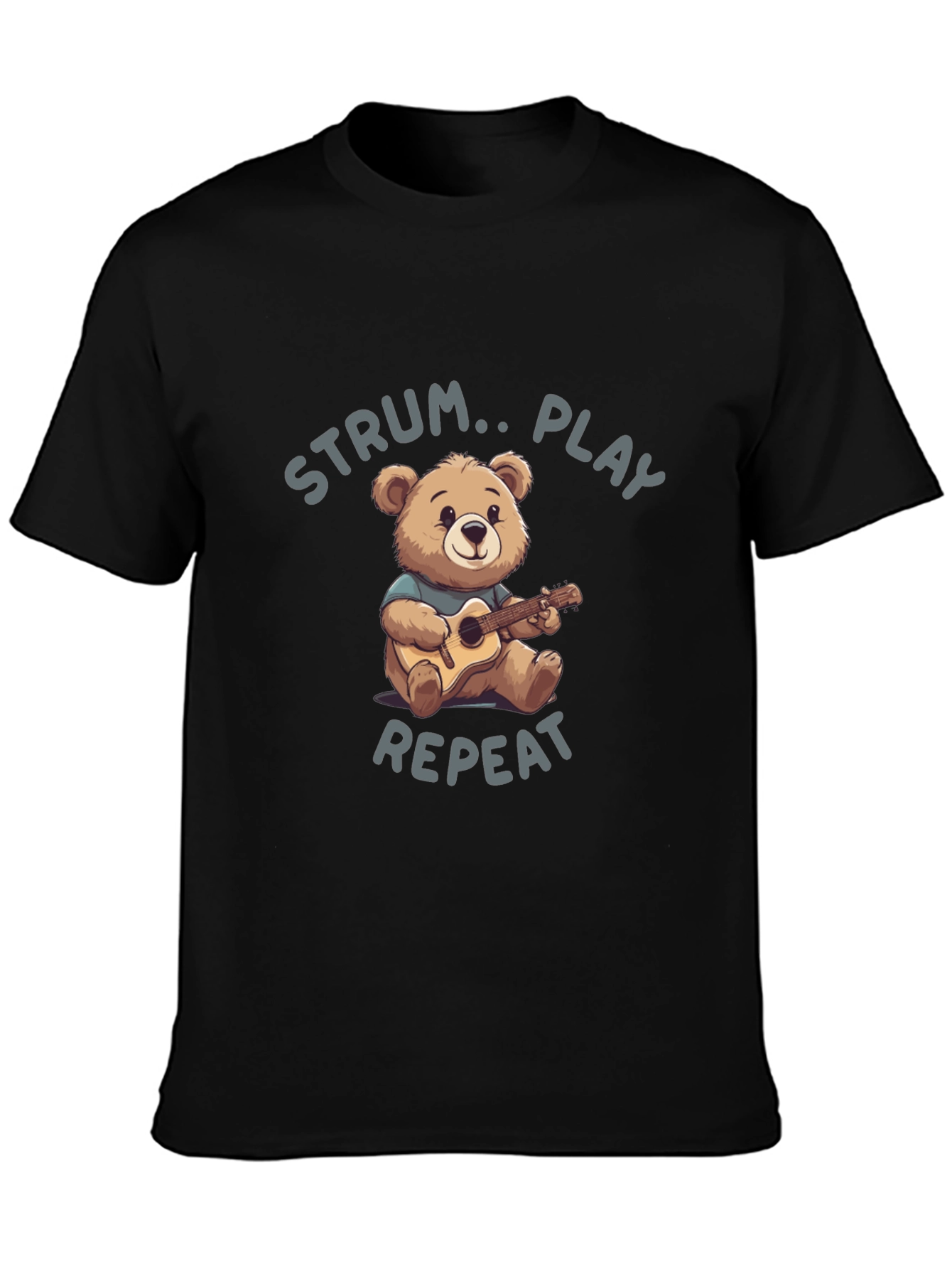 Strum Play Repeat Bear Graphic T-Shirt