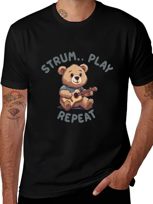 Strum Play Repeat Bear Graphic T-Shirt