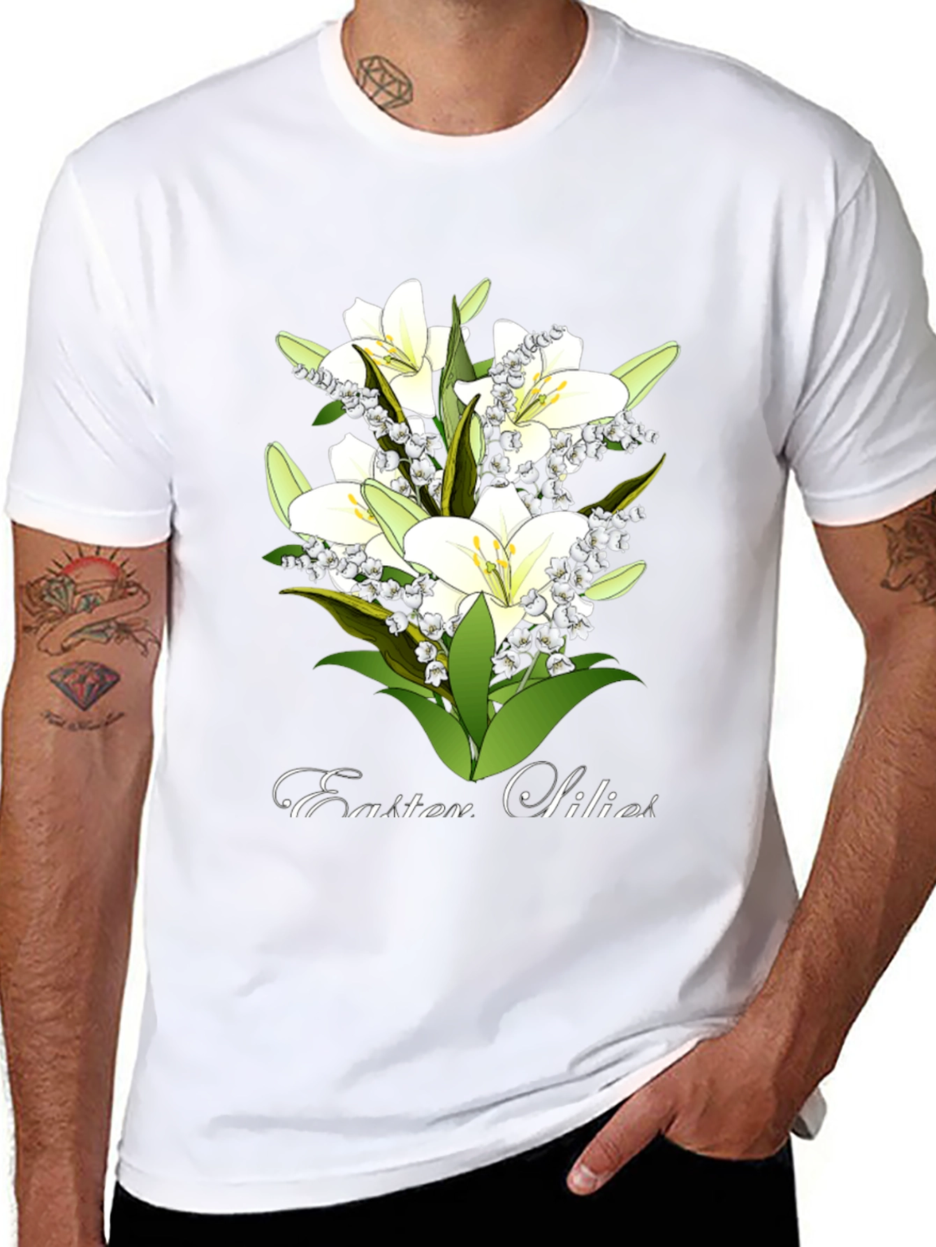 Easter Lilies T-Shirt - Floral Spring Design