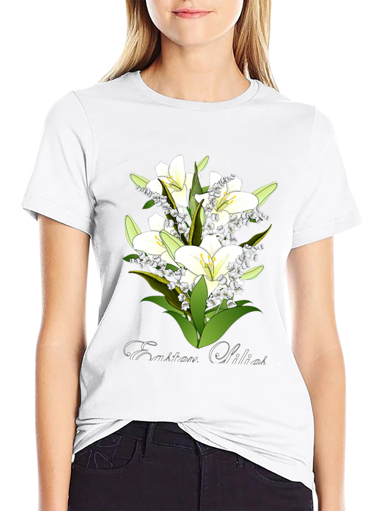 Easter Lilies T-Shirt - Floral Spring Design