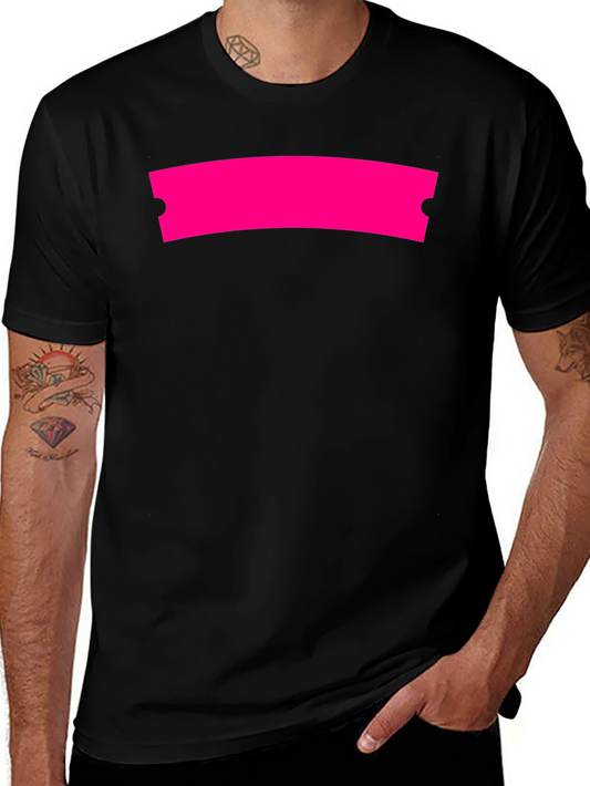 Modern Black Graphic Tee with Hot Pink Ticket