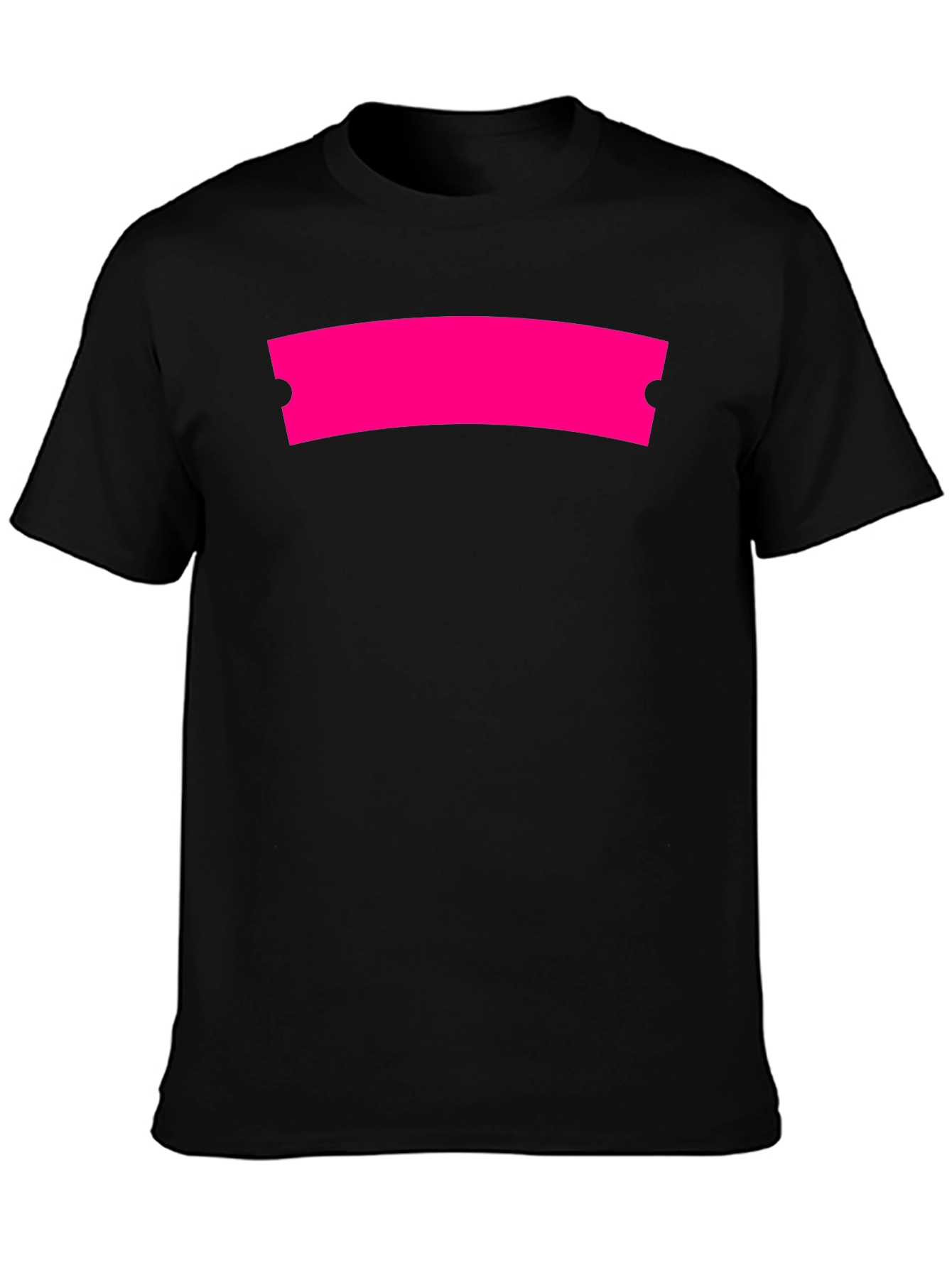 Modern Black Graphic Tee with Hot Pink Ticket