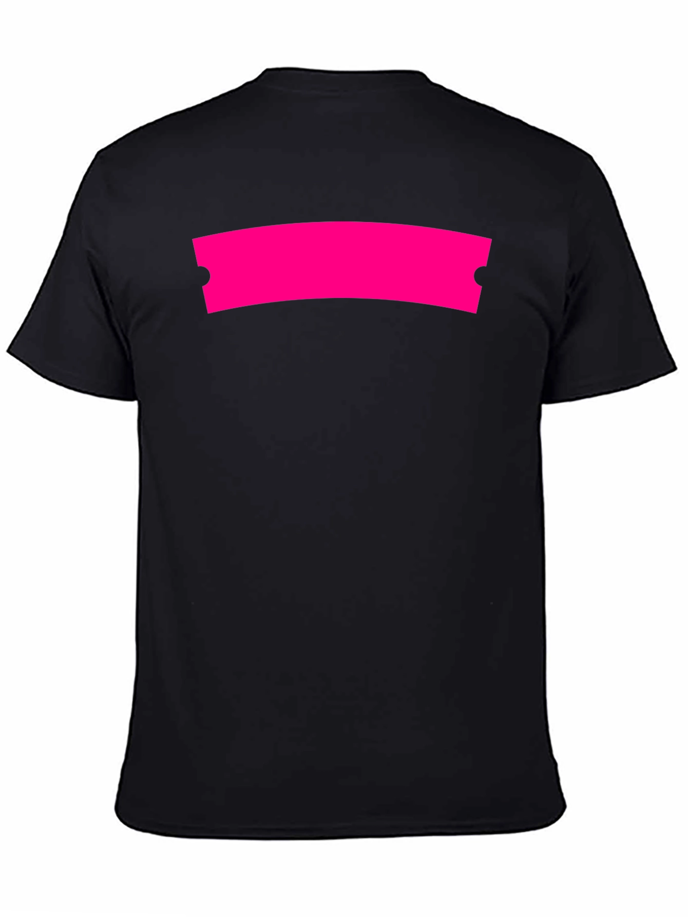 Modern Black Graphic Tee with Hot Pink Ticket