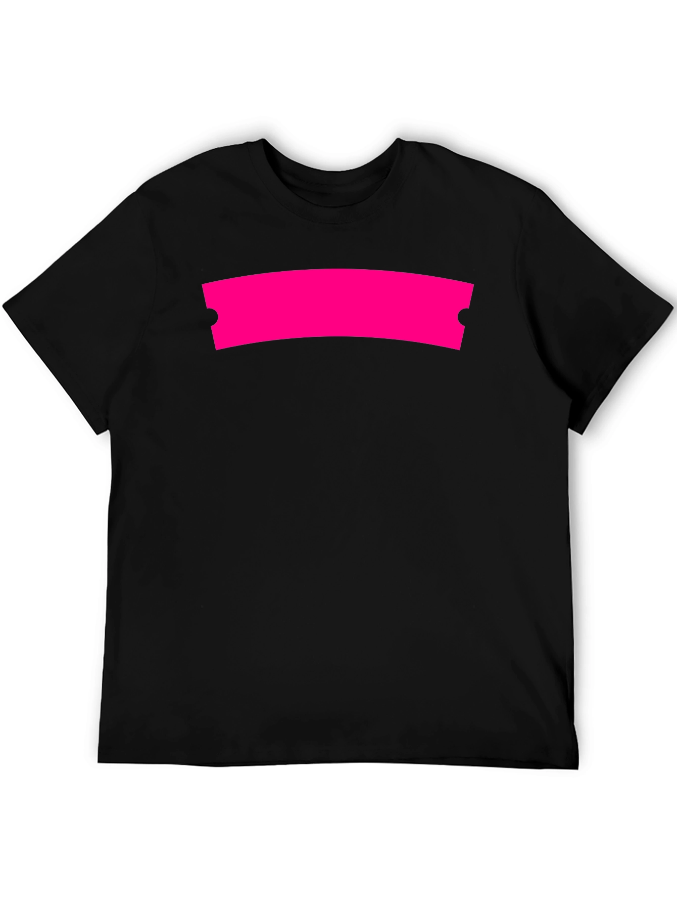 Modern Black Graphic Tee with Hot Pink Ticket