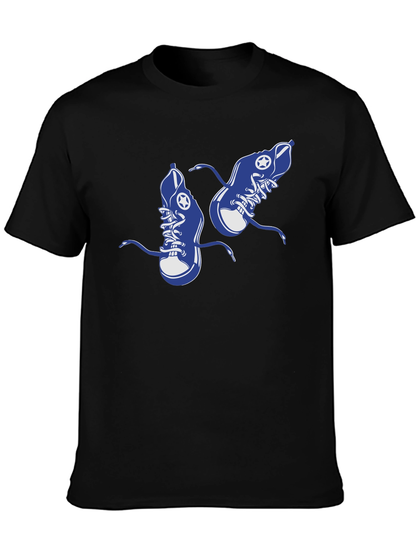 Novelty Shoe Print Black T-Shirt