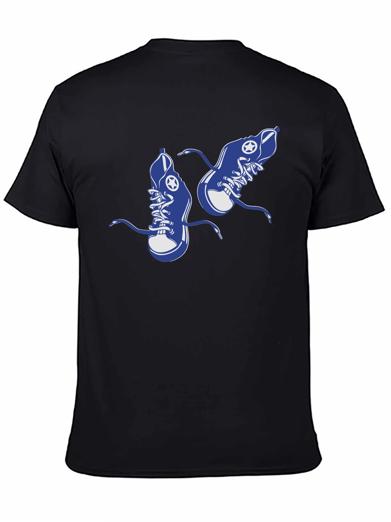 Novelty Shoe Print Black T-Shirt