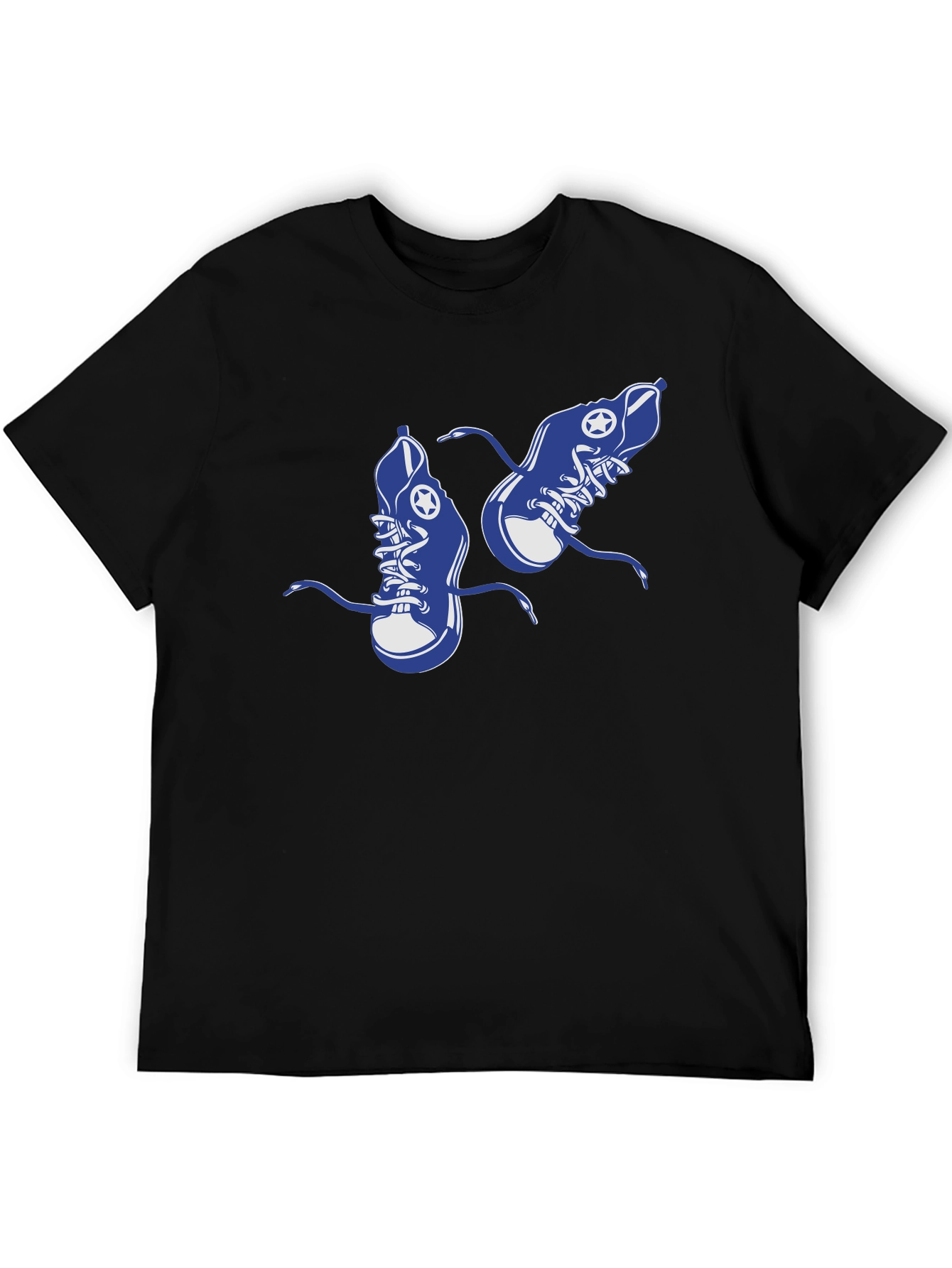 Novelty Shoe Print Black T-Shirt