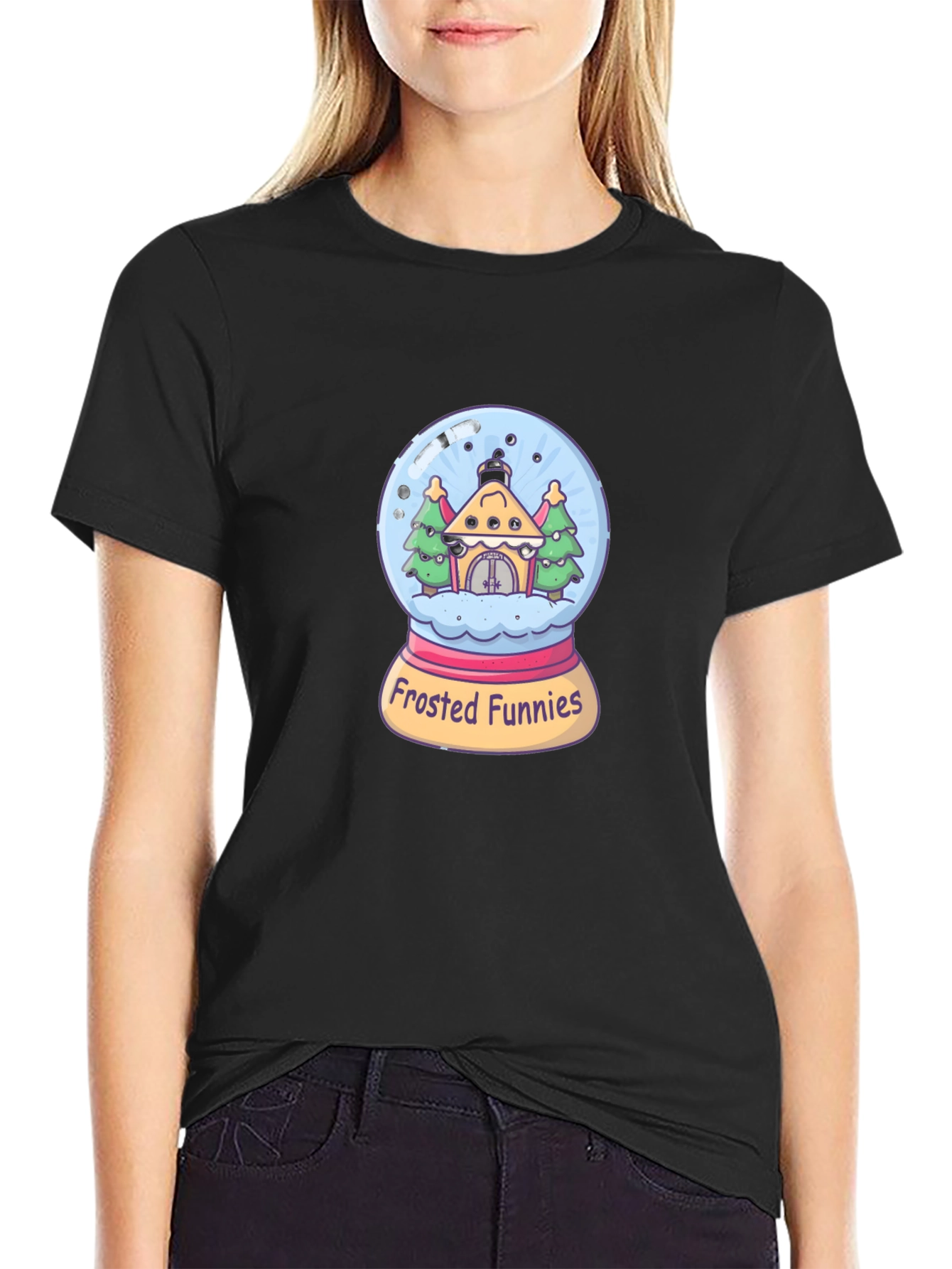 Frosted Funnies Graphic Tee - Quirky Black T-Shirt