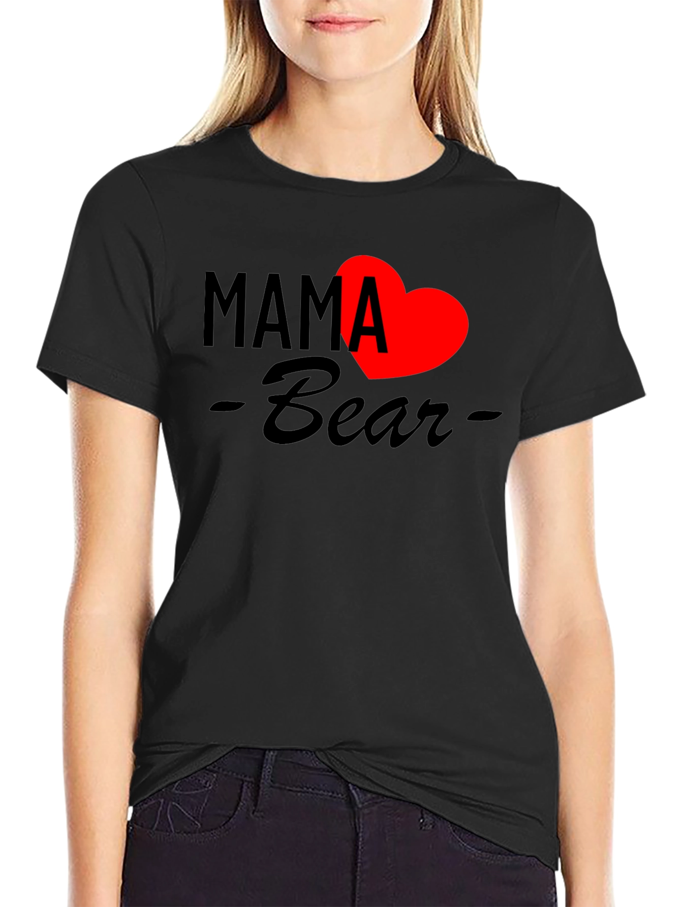 Mama Bear Heart Graphic T-Shirt