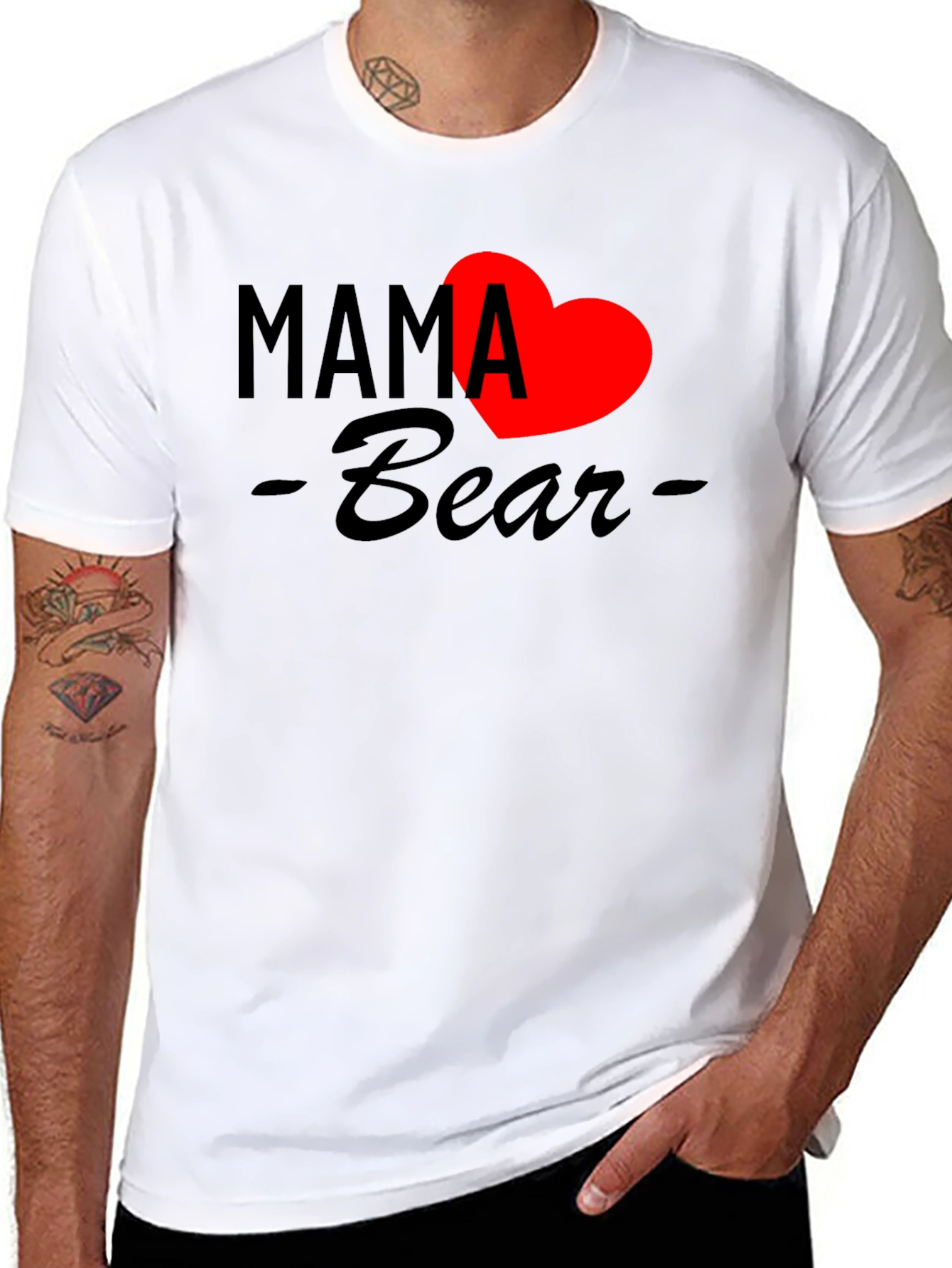 Mama Bear Heart Graphic T-Shirt