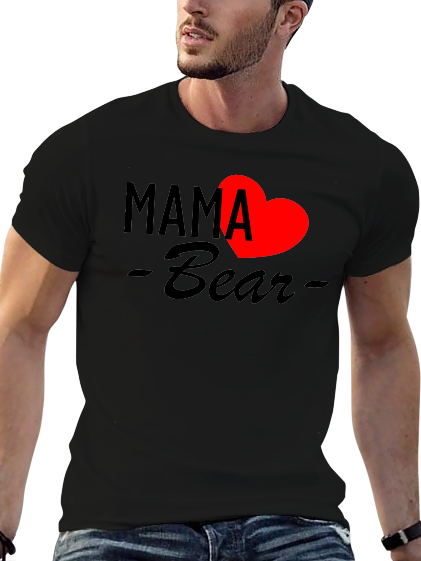 Mama Bear Heart Graphic T-Shirt