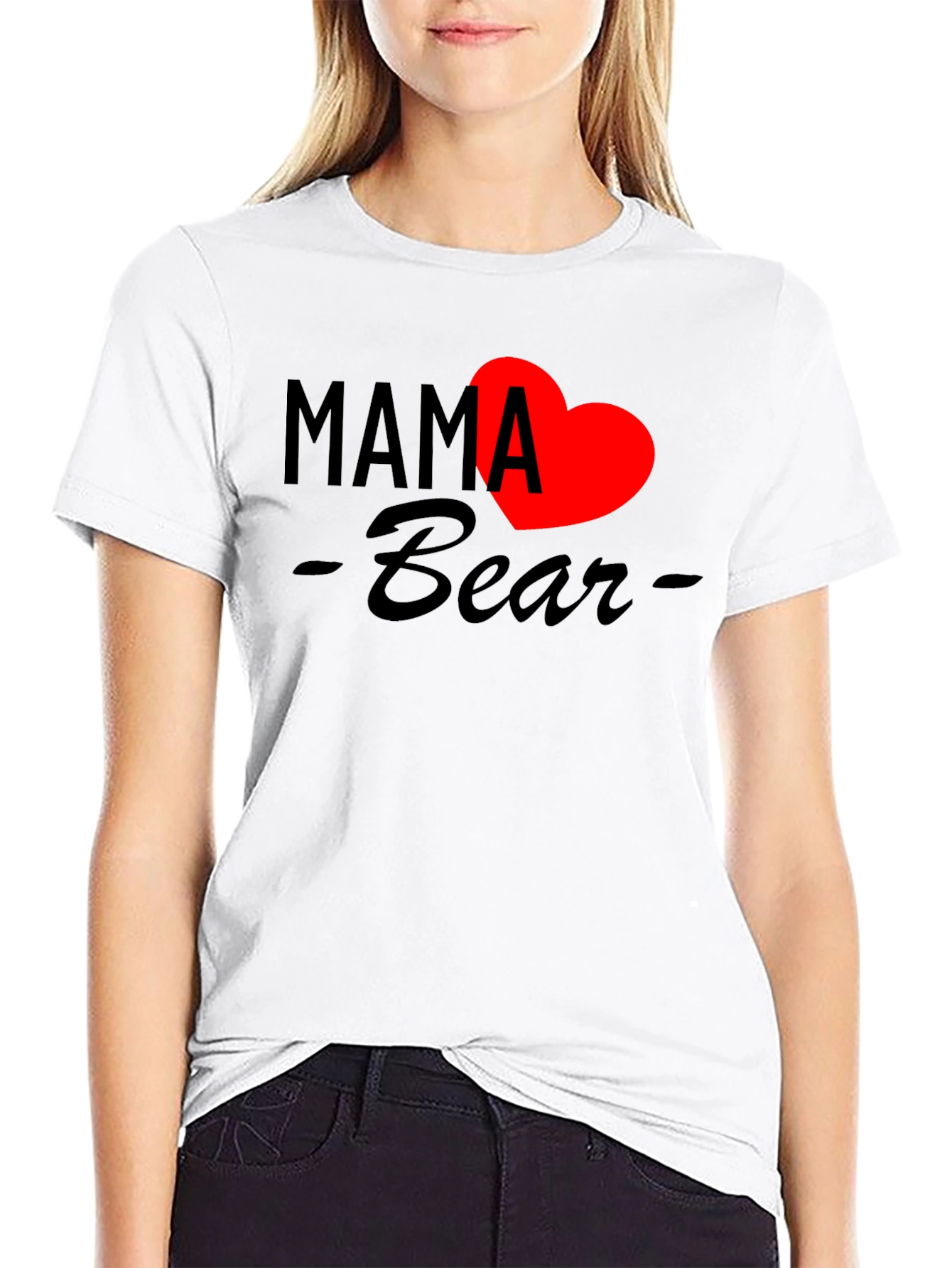 Mama Bear Heart Graphic T-Shirt