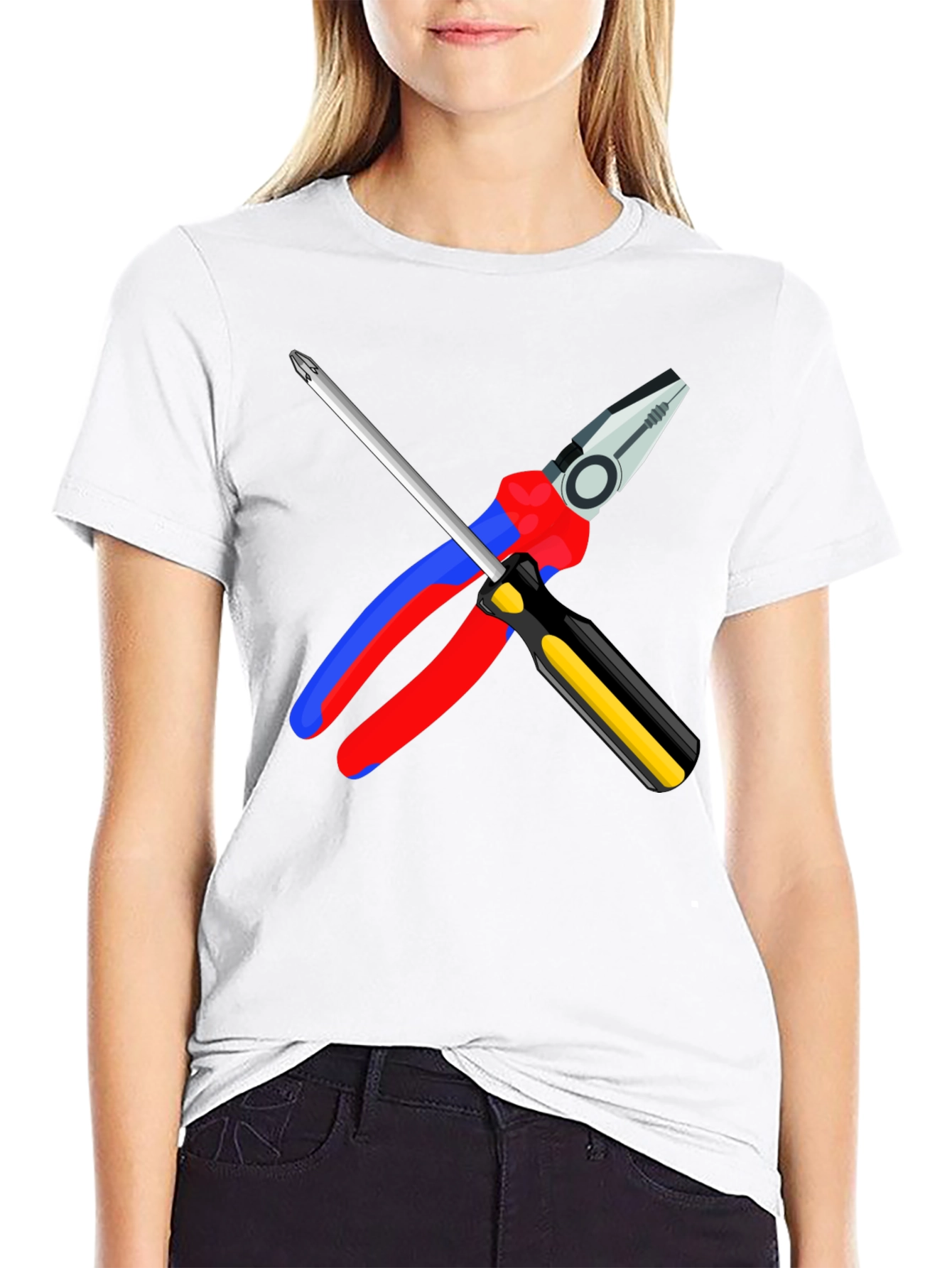 Electricians Tool T-Shirt: Pliers & Screwdriver Graphic
