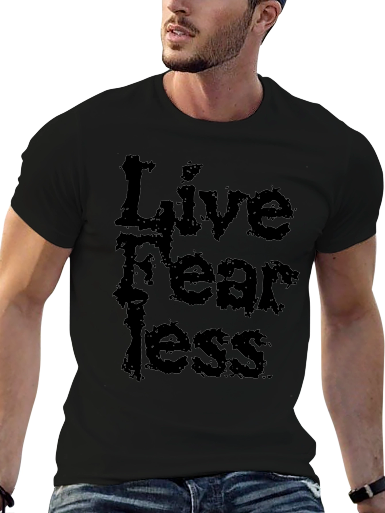 Live Fearless Black Graphic Tee
