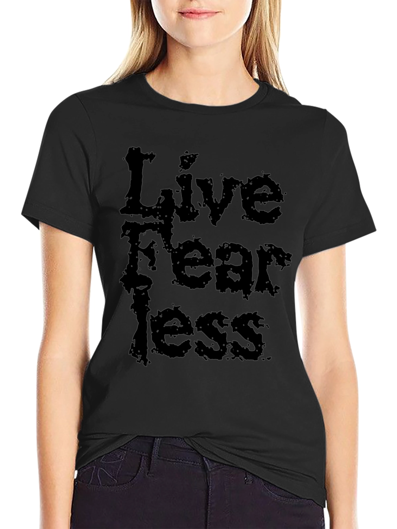 Live Fearless Black Graphic Tee
