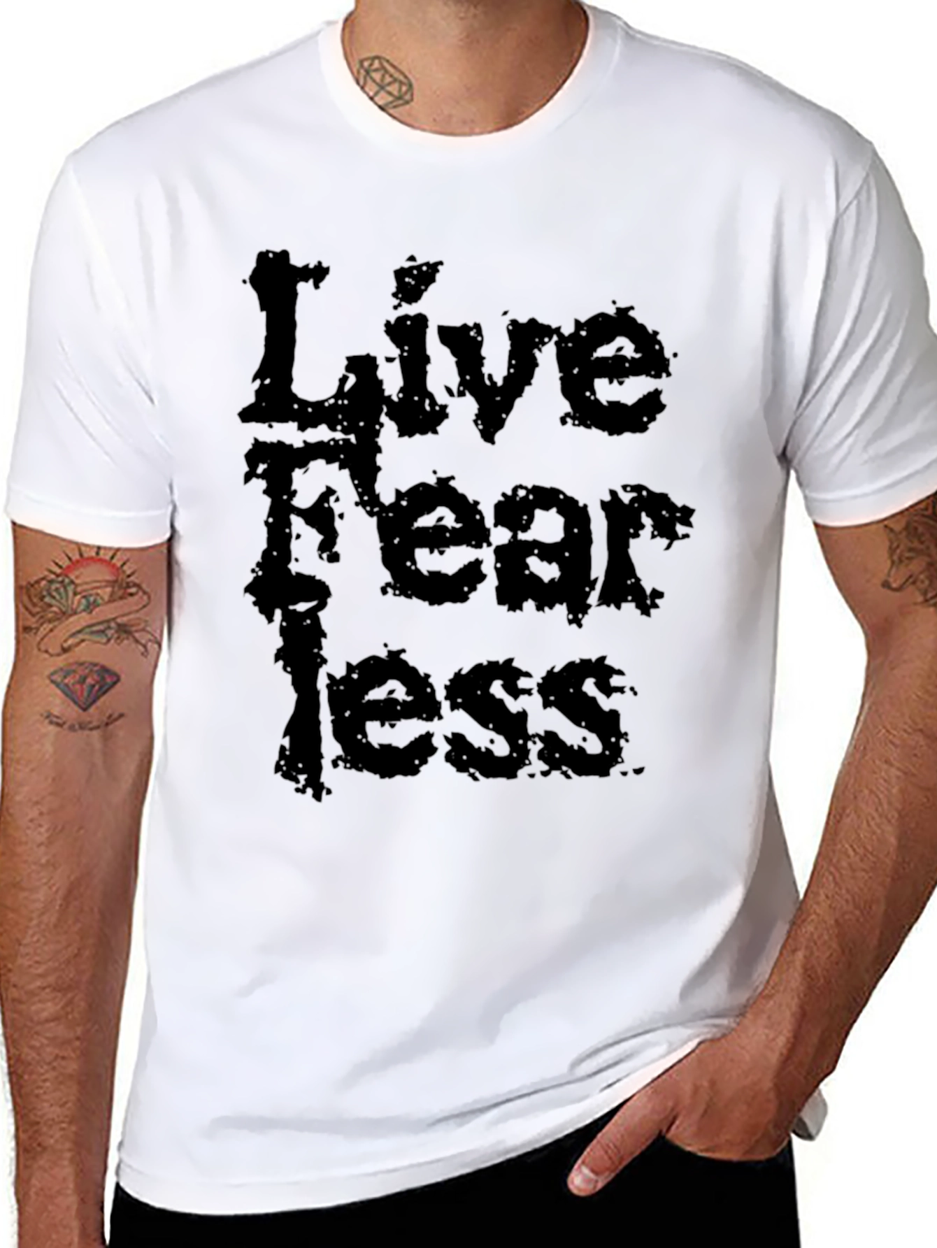 Live Fearless Black Graphic Tee