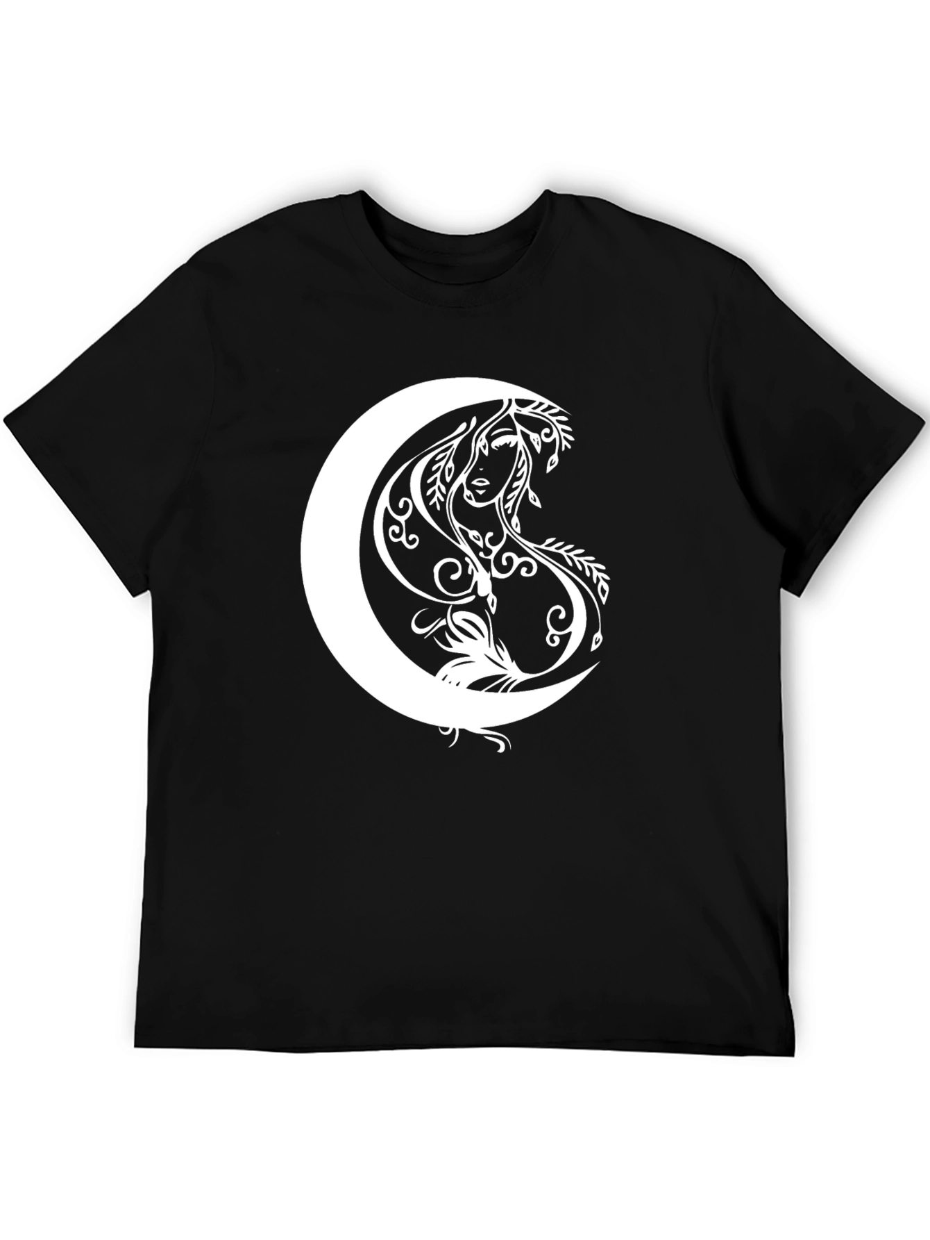 Mystic Moon Goddess Graphic T-Shirt - Black