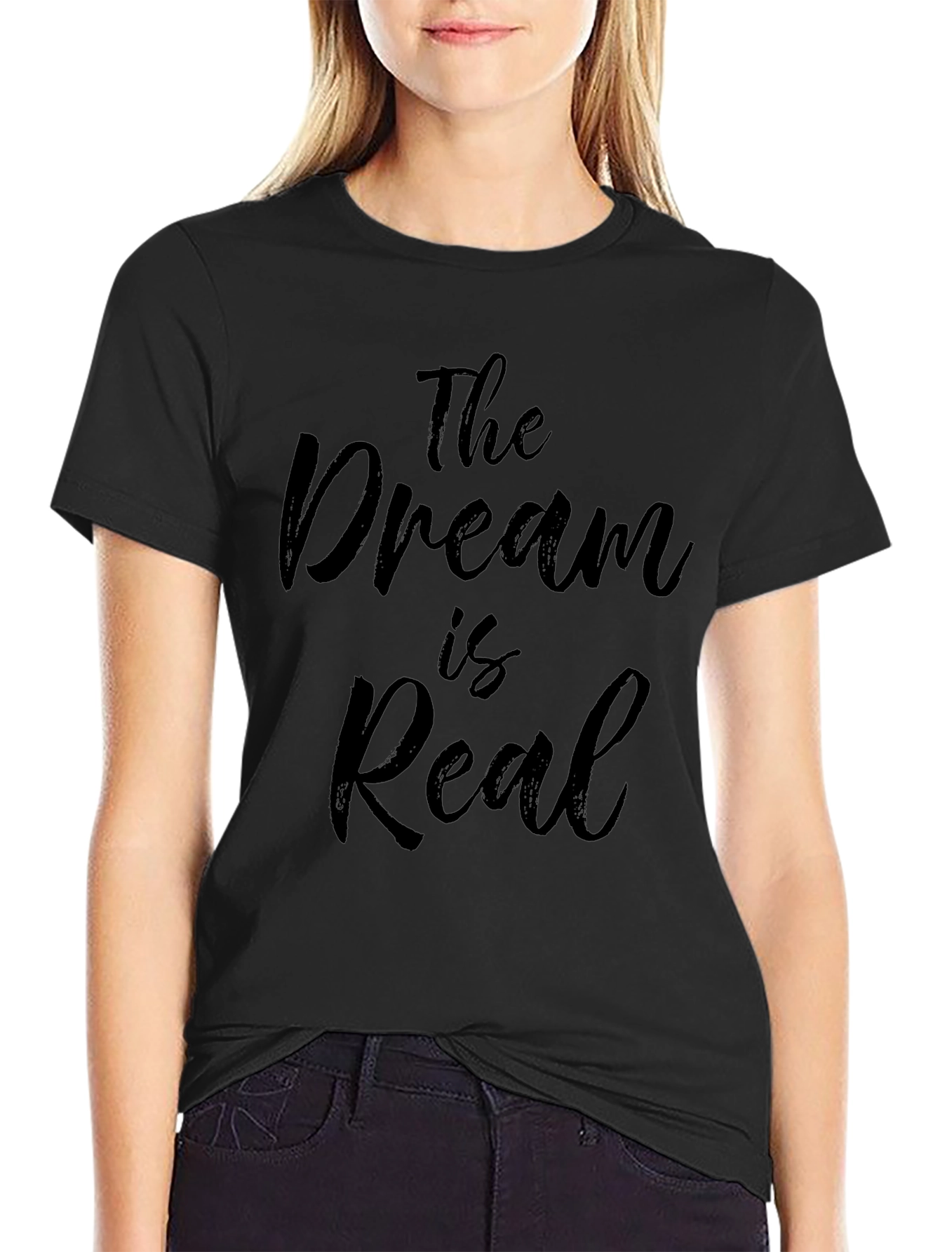 The Dream is Real Black Graphic Tee