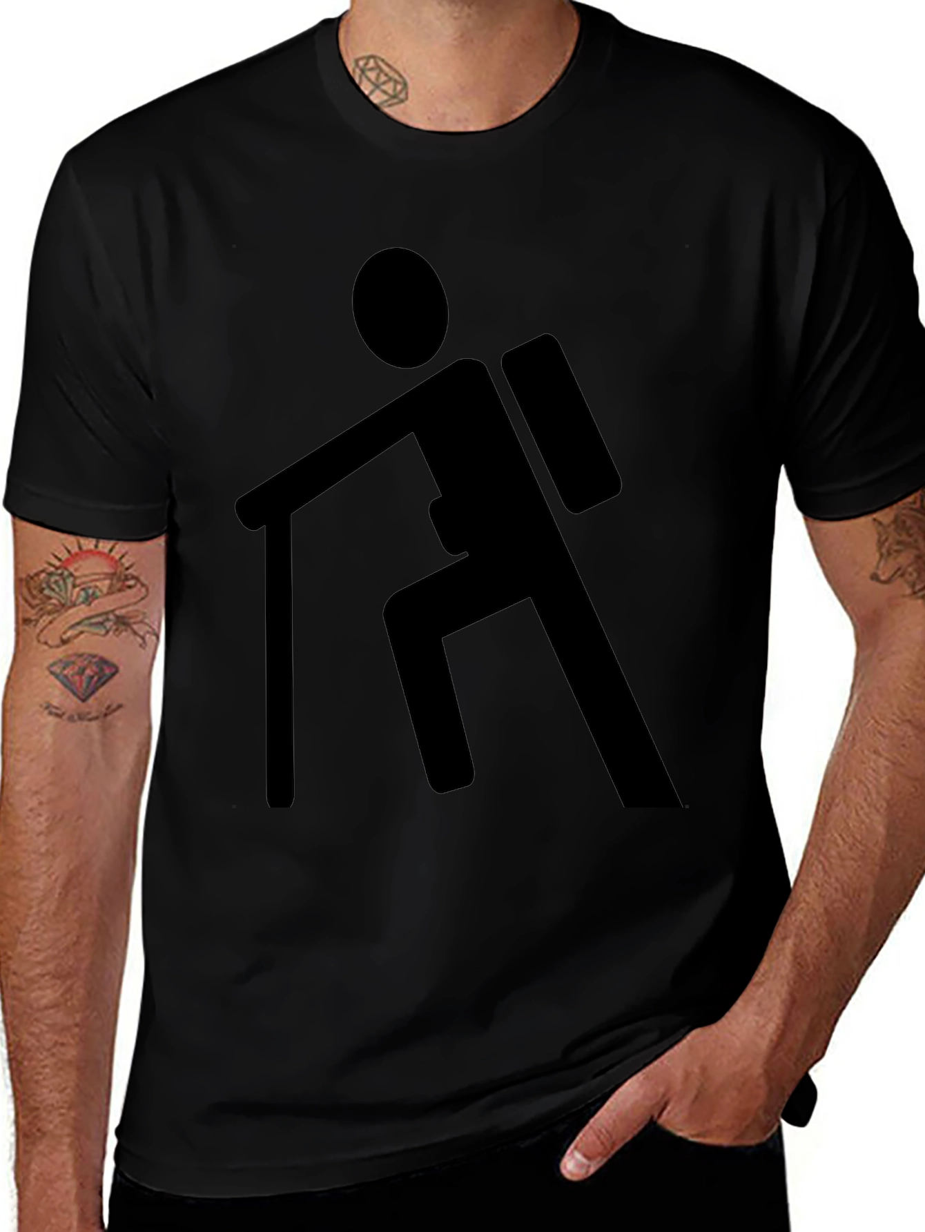 Hiking Icon T-Shirt - Black Graphic Tee