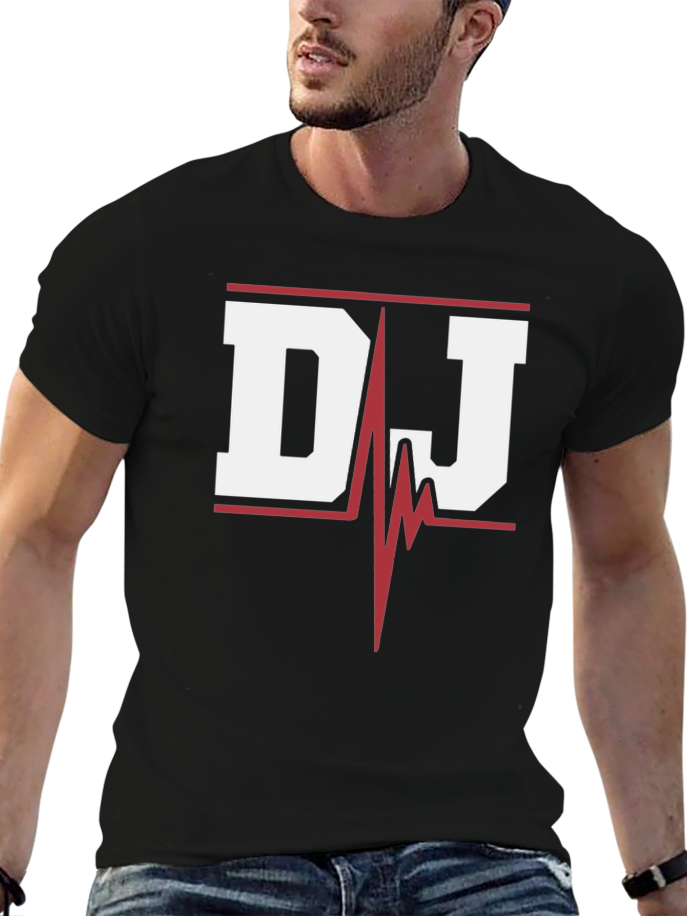 DJ Heartbeat Graphic Tee - Black