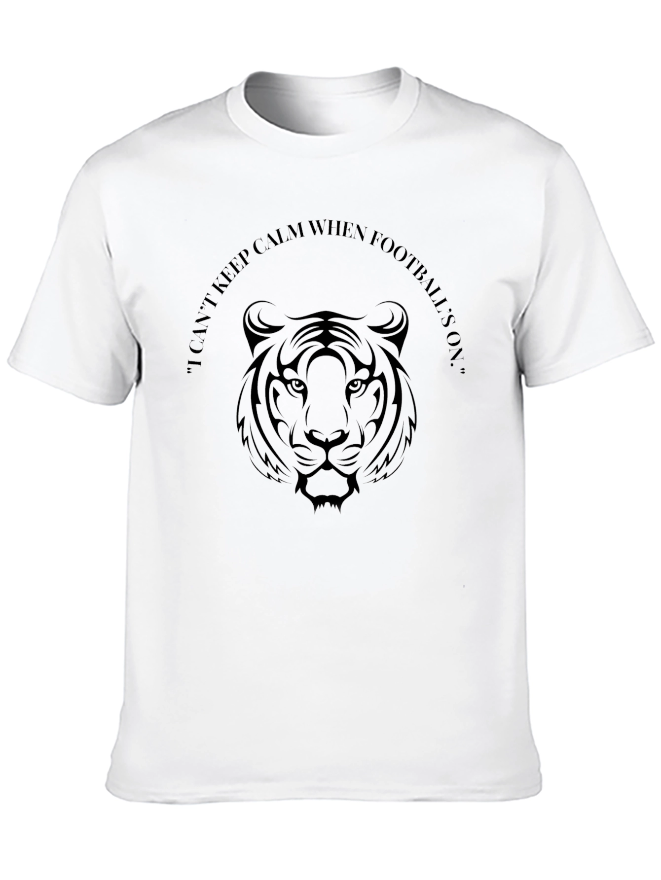 Mens Black Tiger Football T-Shirt