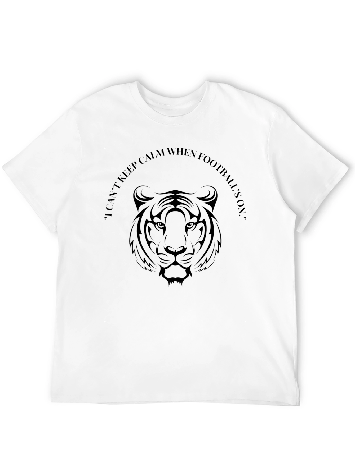 Mens Black Tiger Football T-Shirt