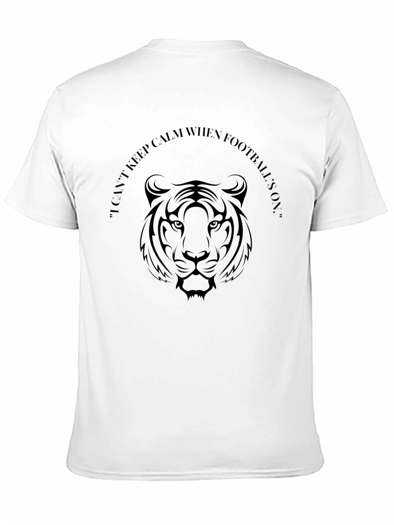 Mens Black Tiger Football T-Shirt