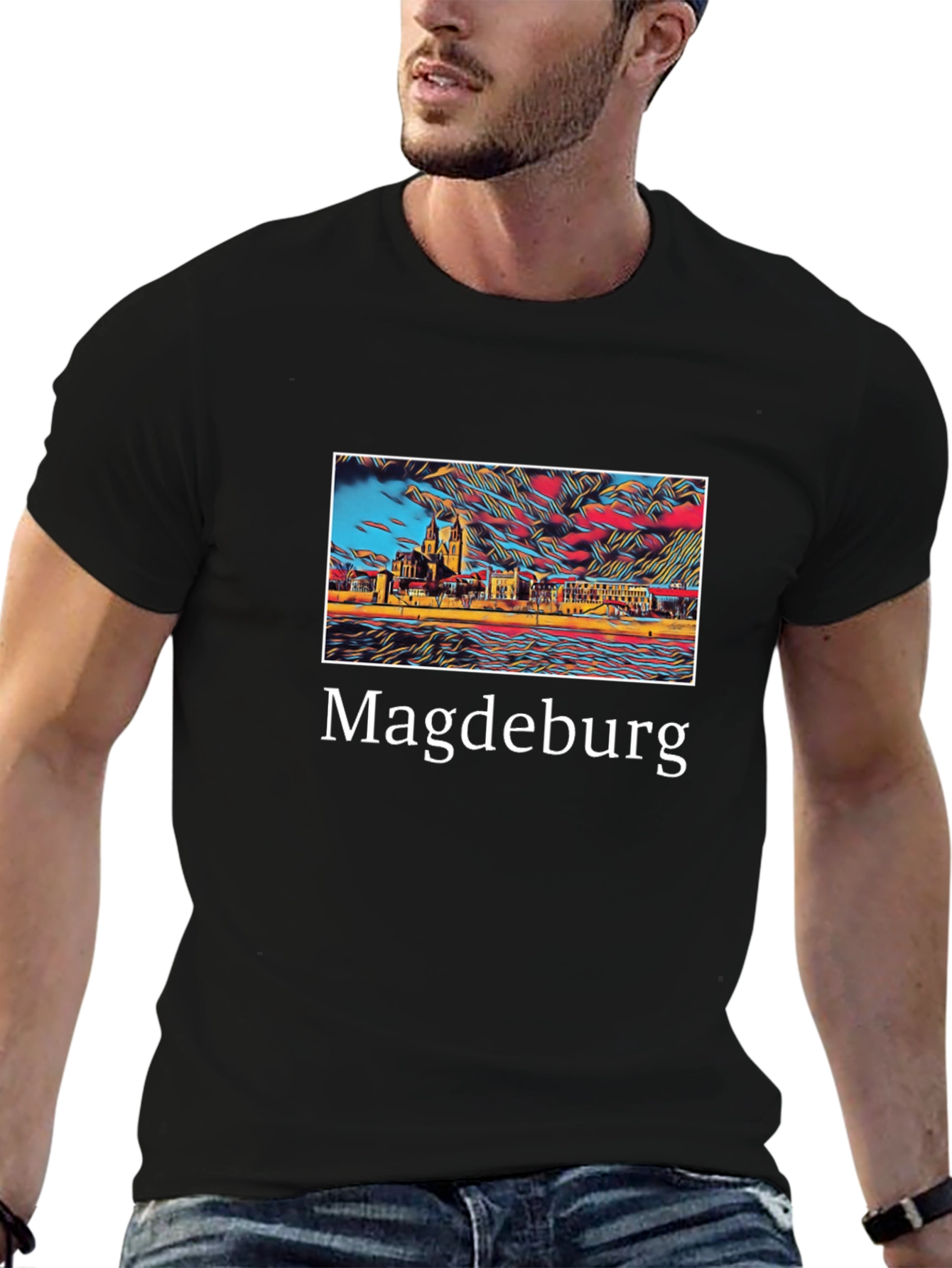 Magdeburg Germany Skyline Art T-Shirt