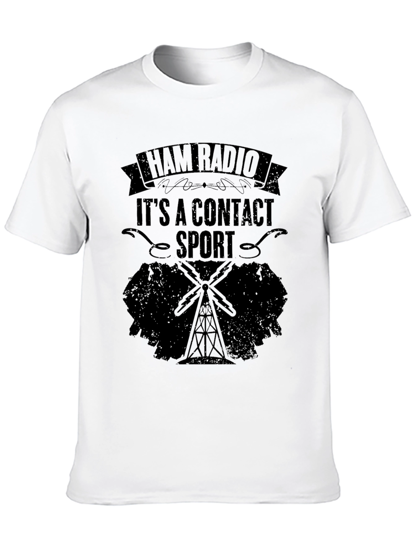 Ham Radio Contact Sport Black T-Shirt