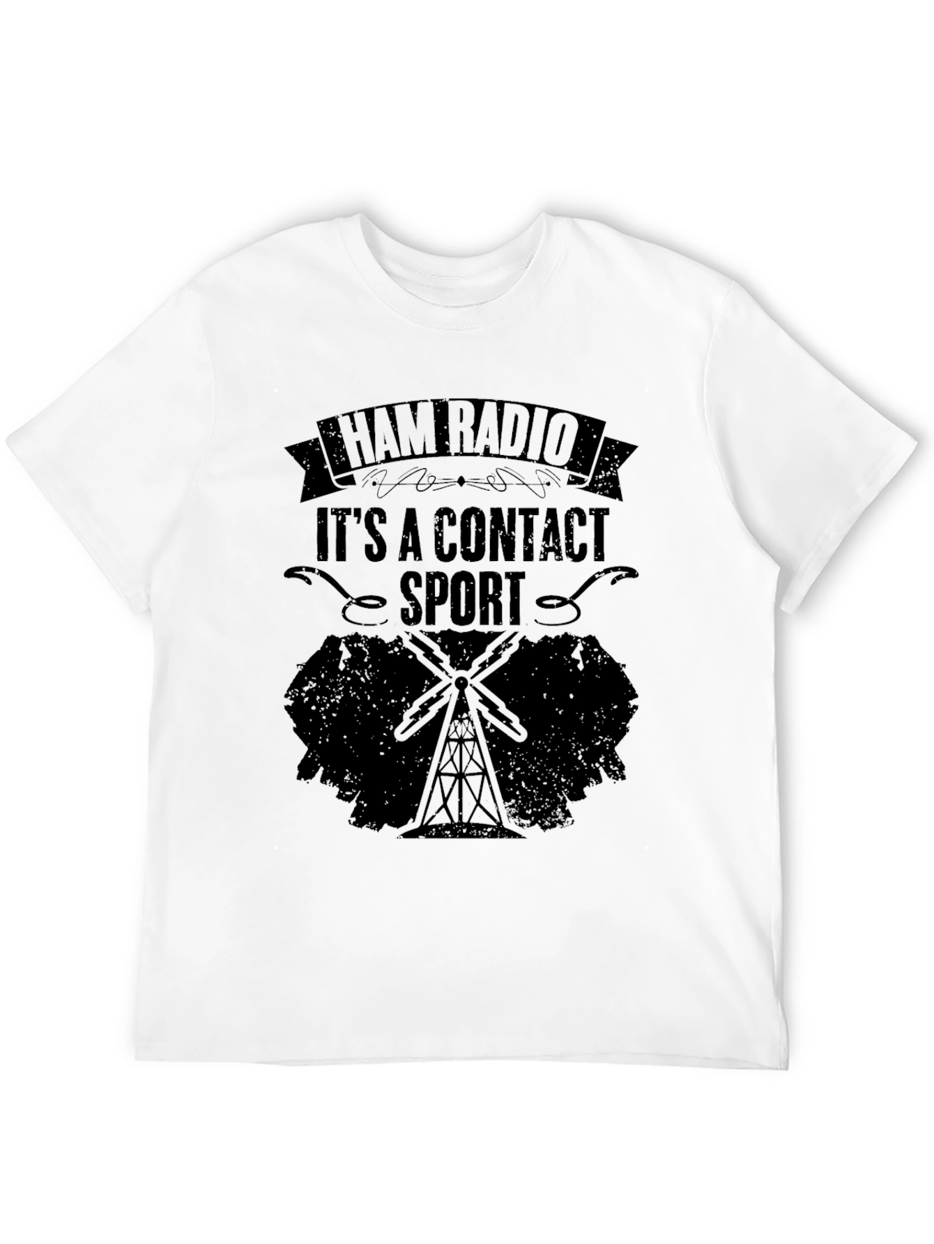 Ham Radio Contact Sport Black T-Shirt
