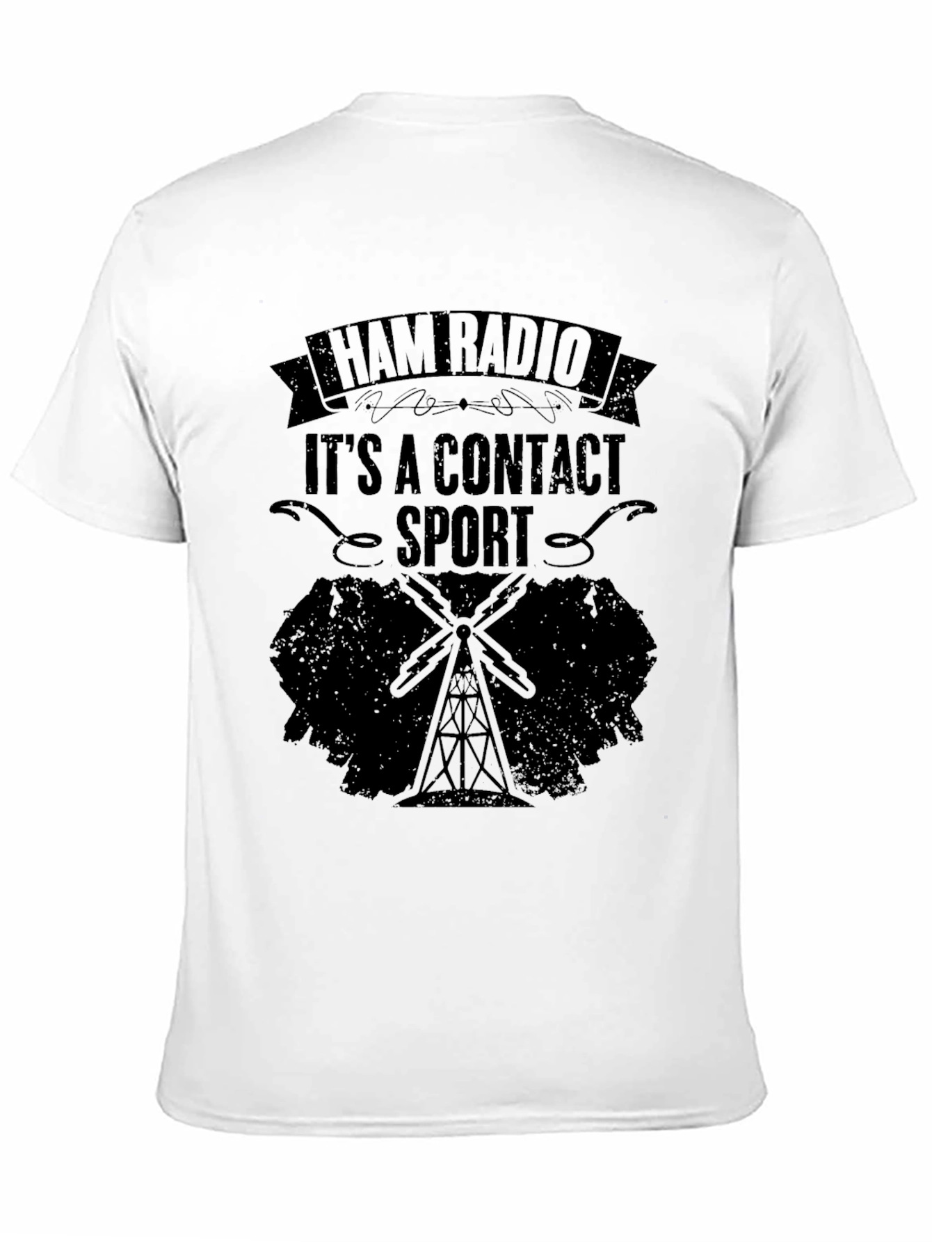 Ham Radio Contact Sport Black T-Shirt