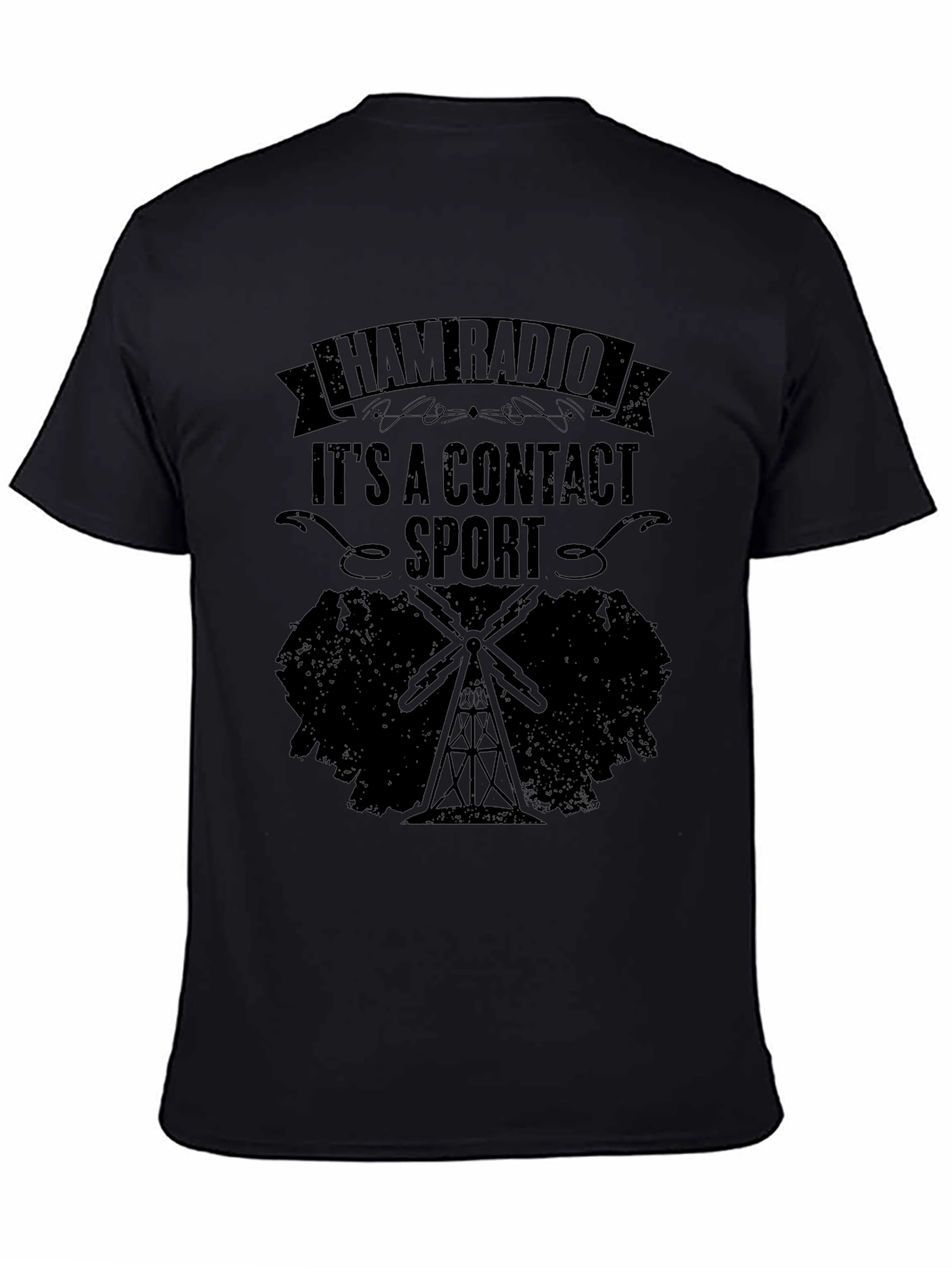 Ham Radio Contact Sport Black T-Shirt