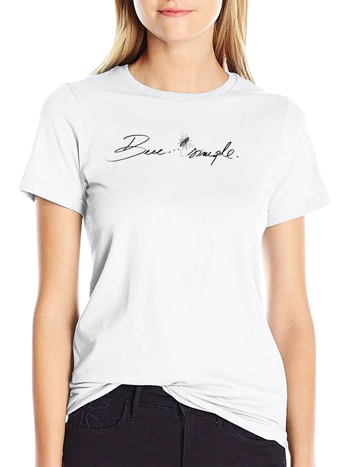 Bee Simple Black Graphic Tee - Mens Casual T-Shirt