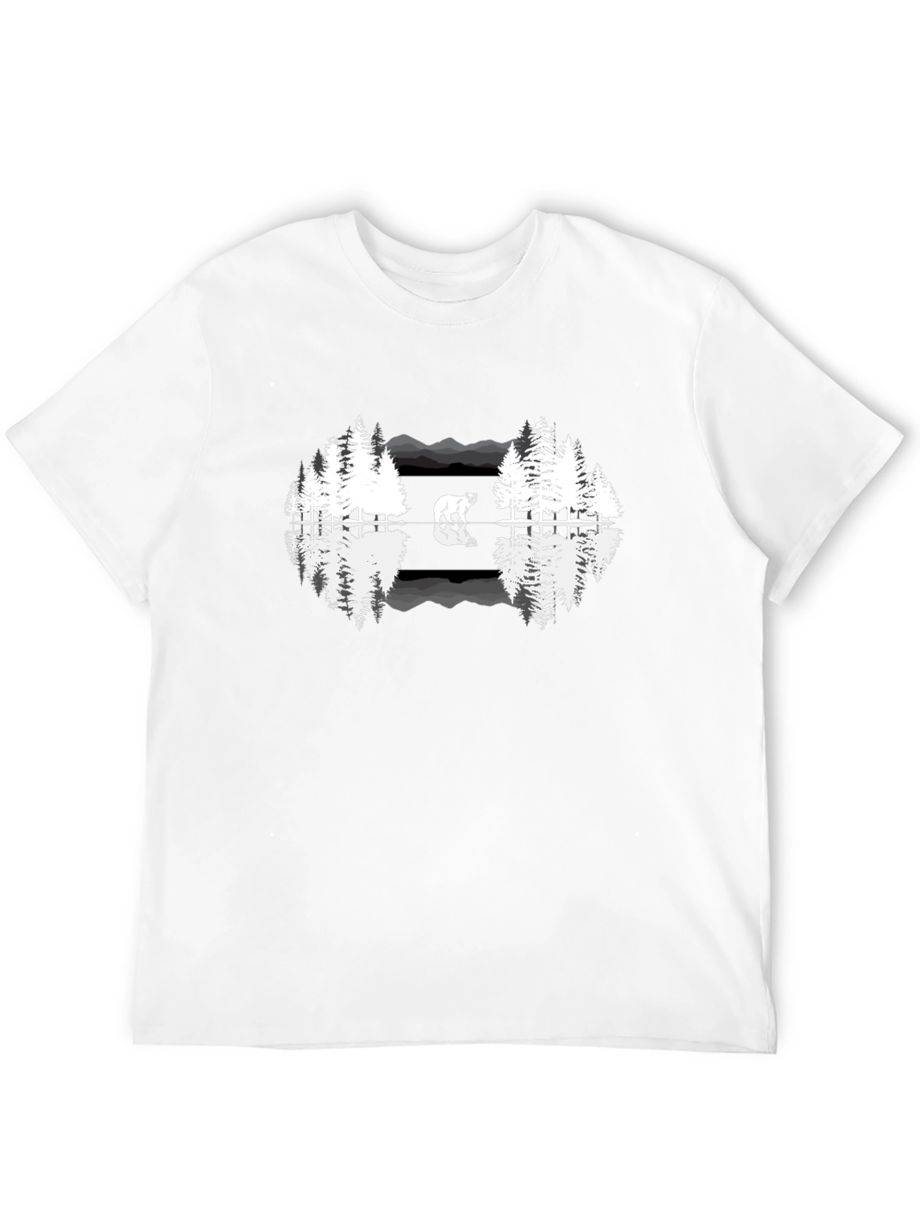 Nature Bear Reflection Graphic T-Shirt