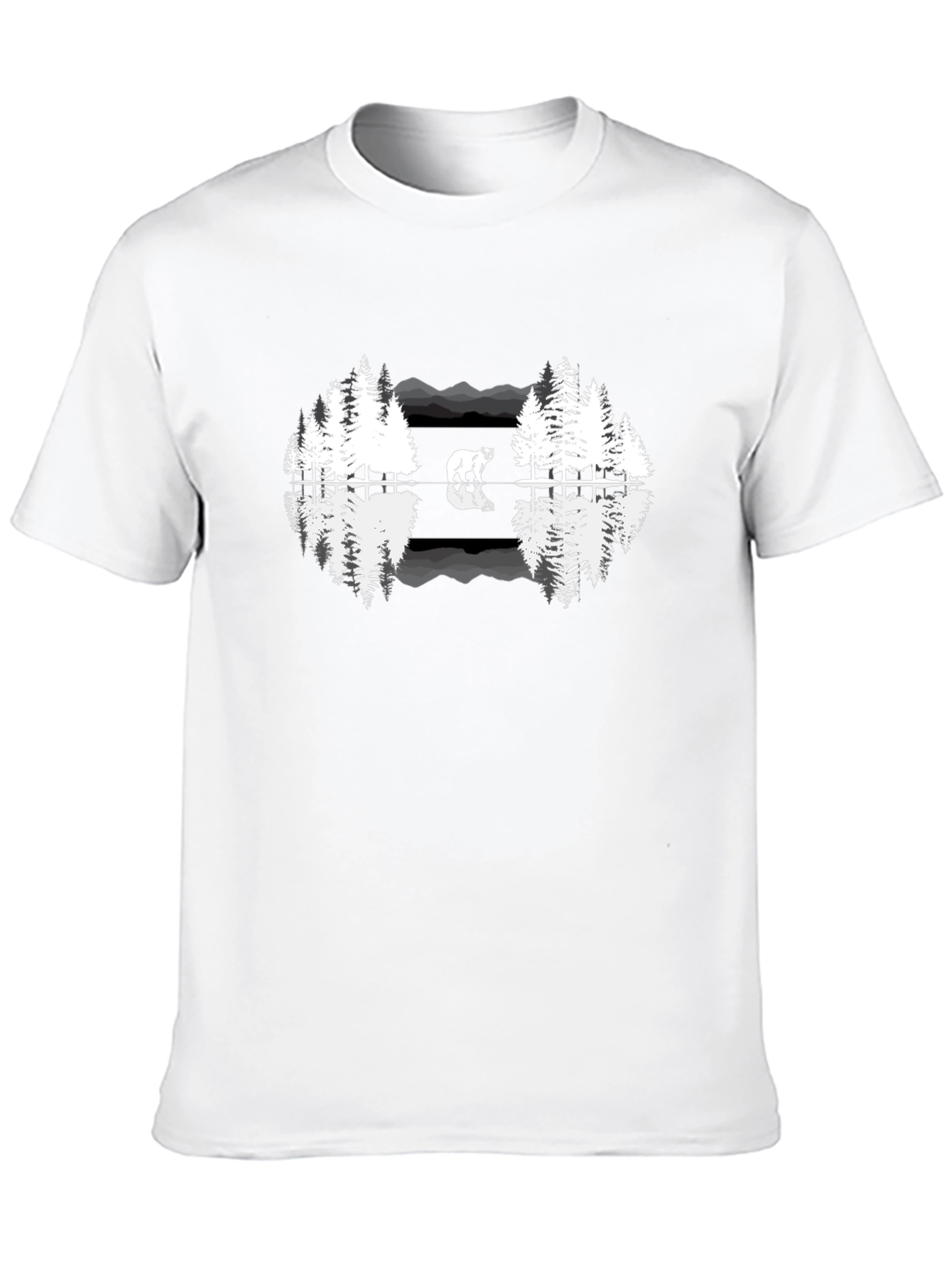 Nature Bear Reflection Graphic T-Shirt