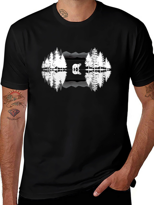 Nature Bear Reflection Graphic T-Shirt