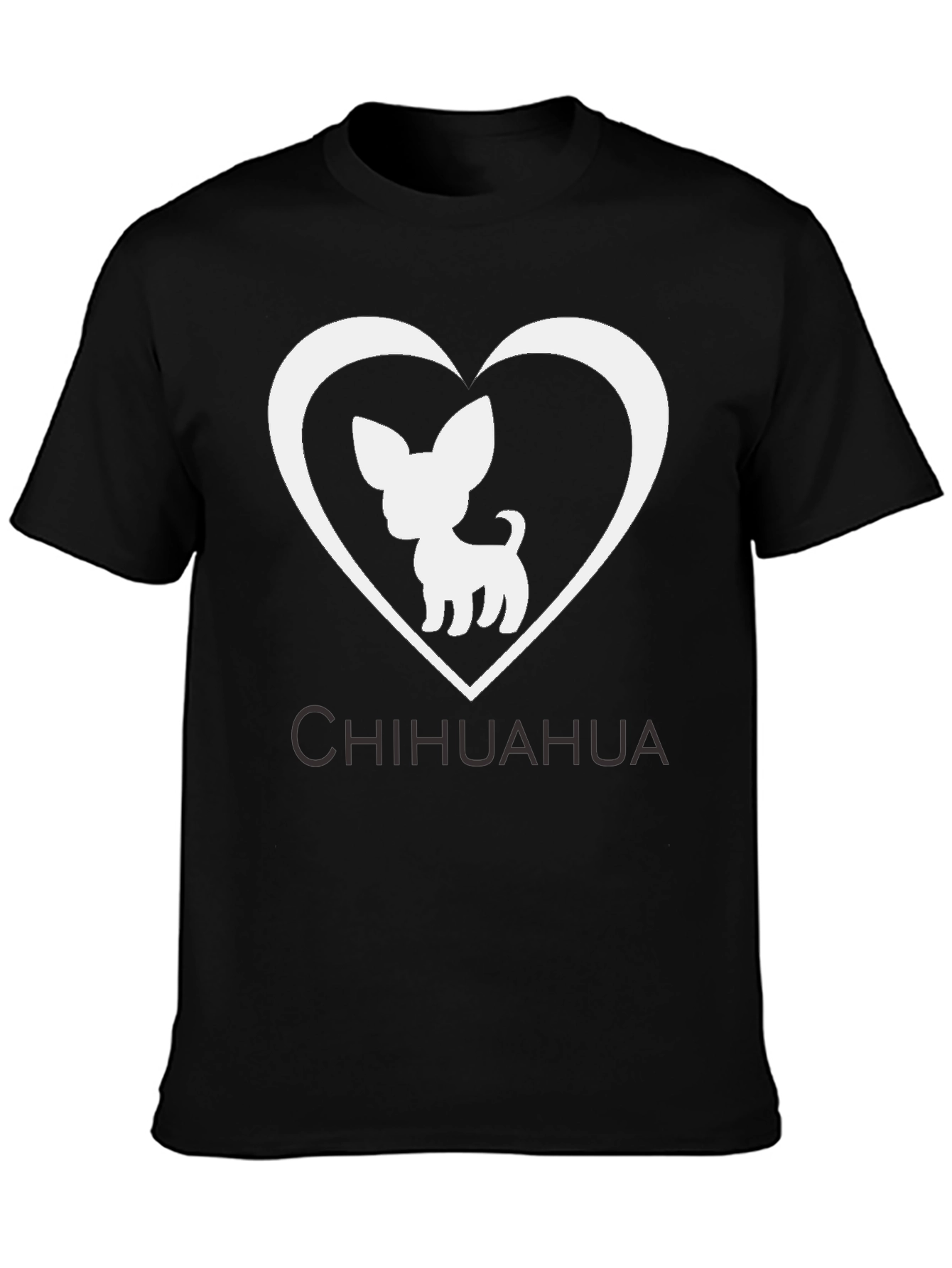 Chihuahua Heart T-Shirt - Black Cotton Tee
